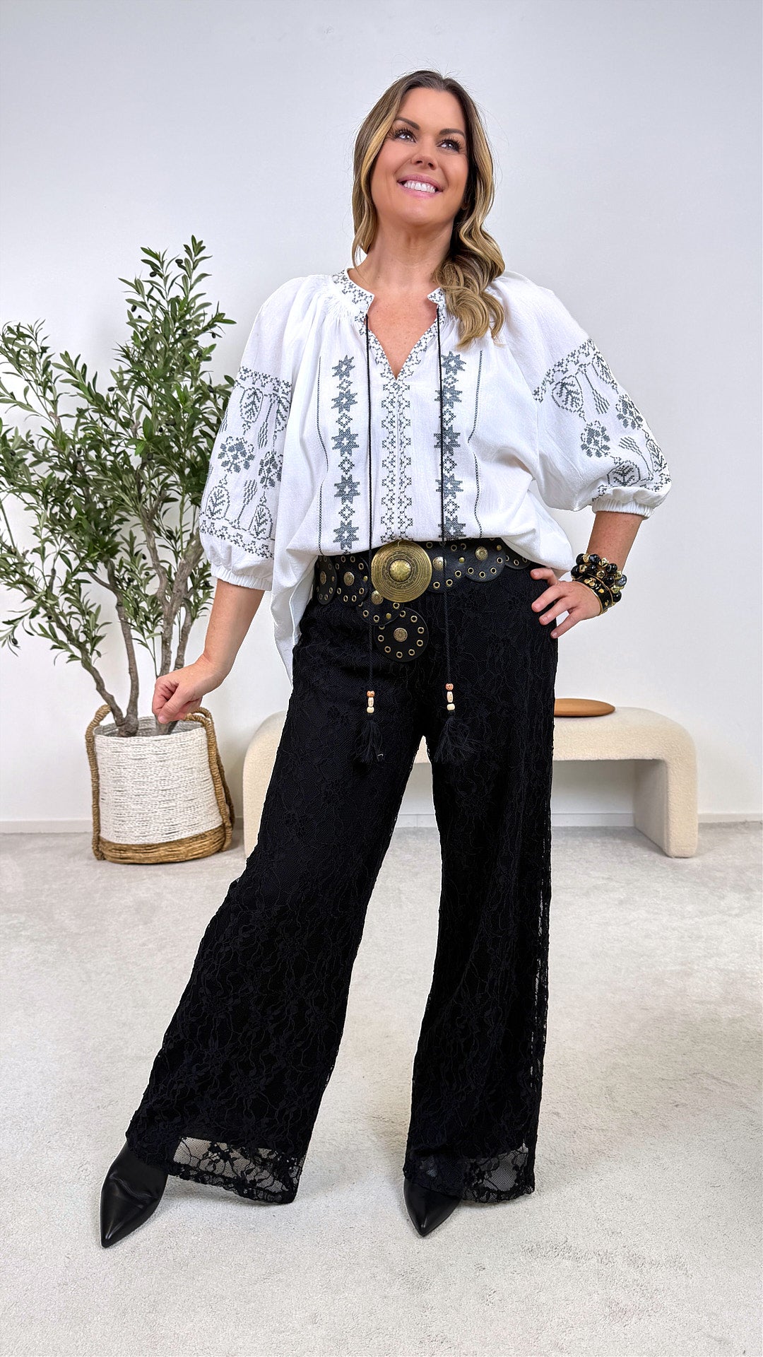 Bluse Boho Heart *Weiß*