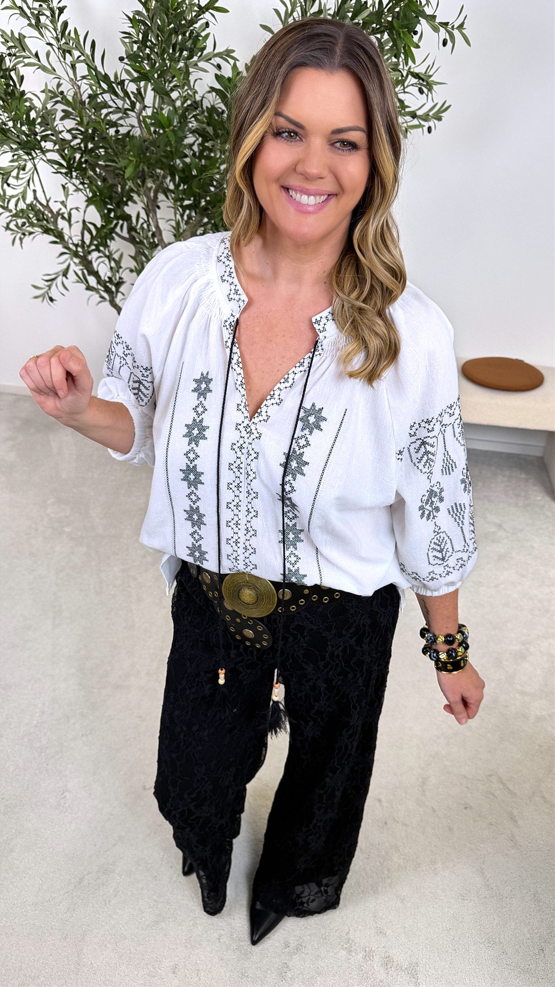 Bluse Boho Heart *Weiß*