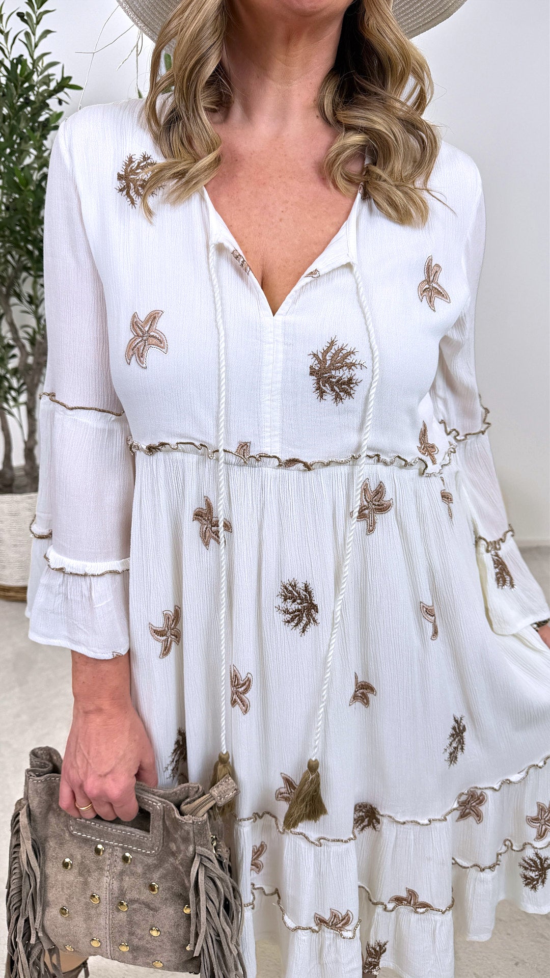 Tunika-Kleid Boho Mermaid *Weiß*