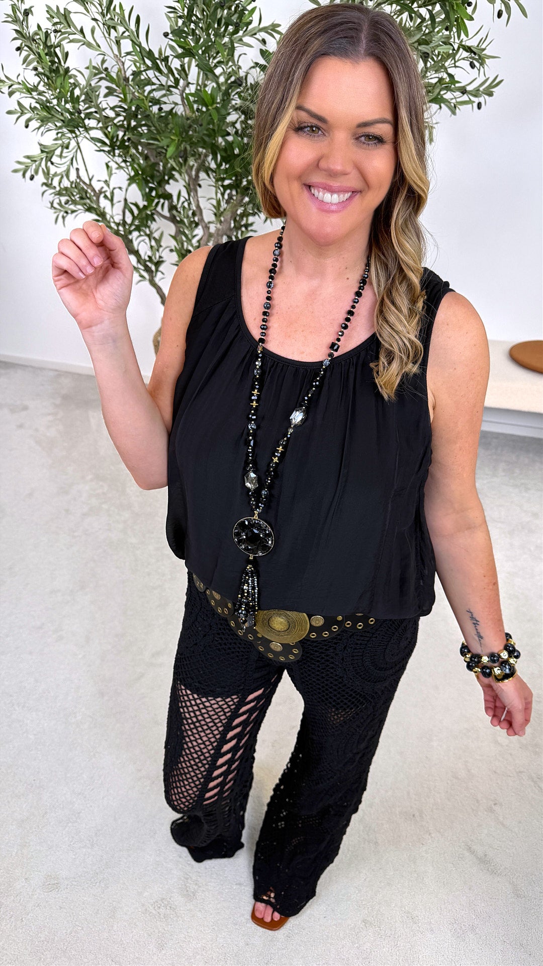 Seidentop Rosabella *Schwarz*