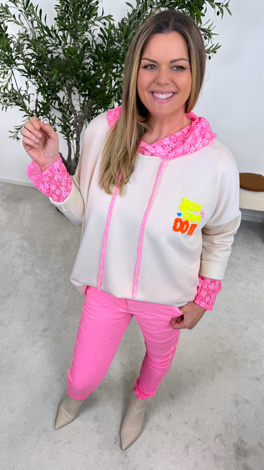 Sweatshirt You Can Do It *Creme*