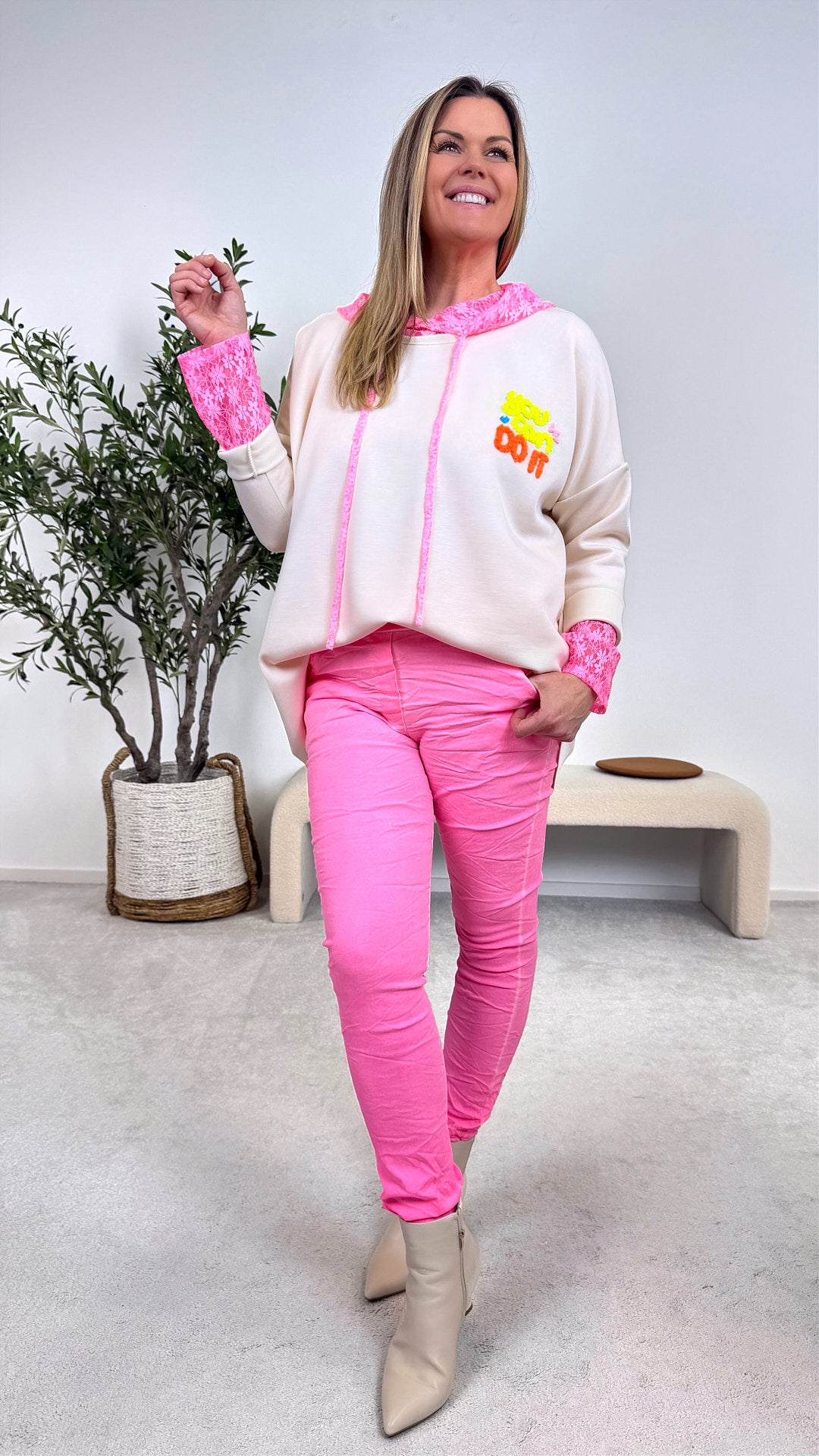 Sweatshirt You Can Do It *Creme*