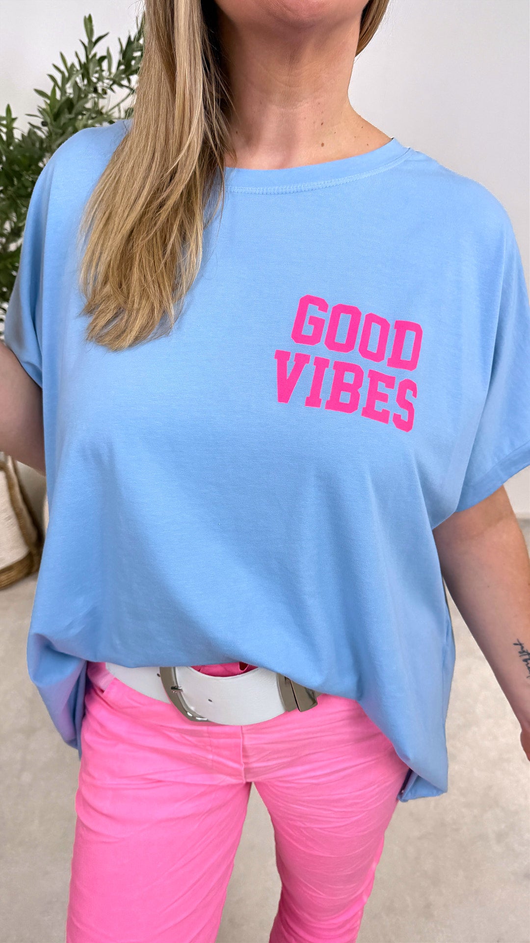 T-Shirt Positive Mood *Blau*