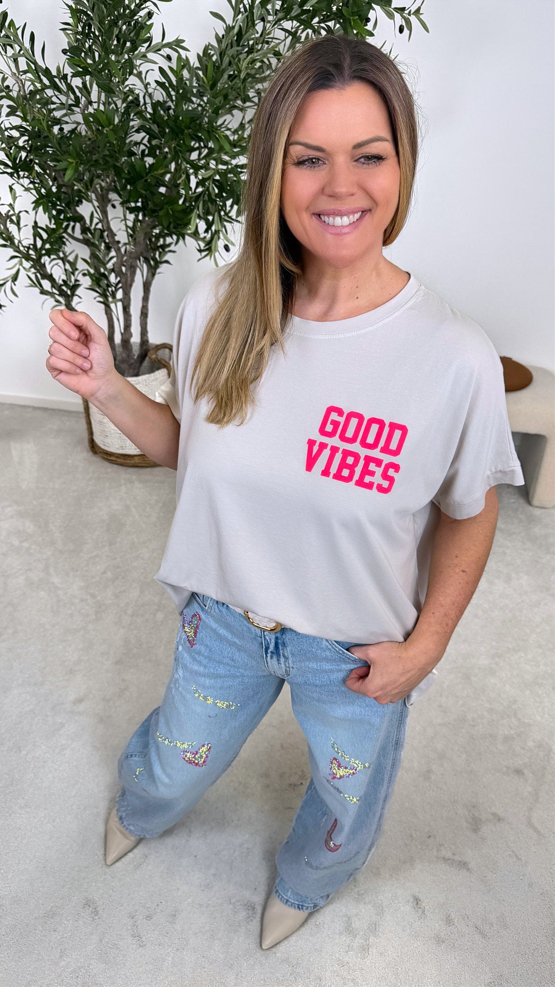 T-Shirt Positive Mood *Beige*