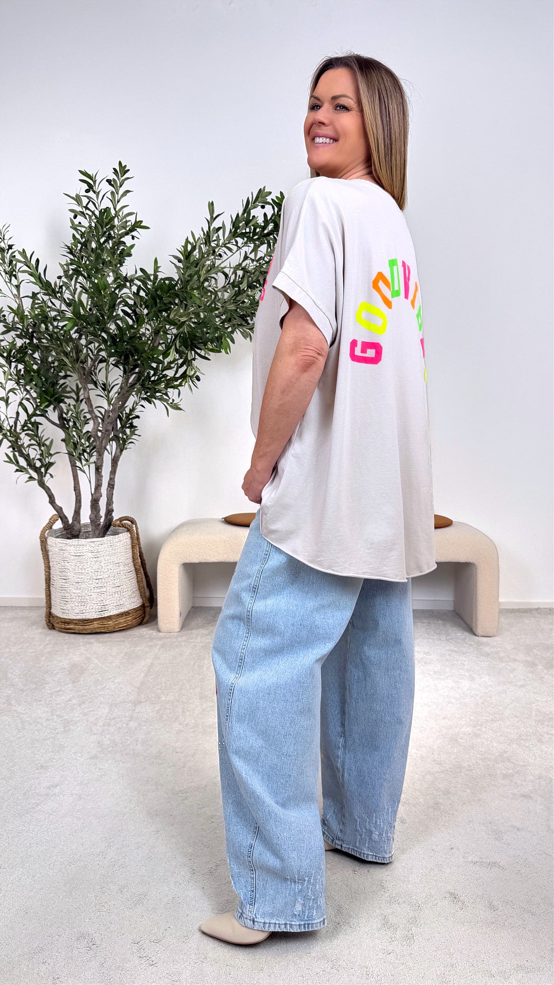 T-Shirt Positive Mood *Beige*