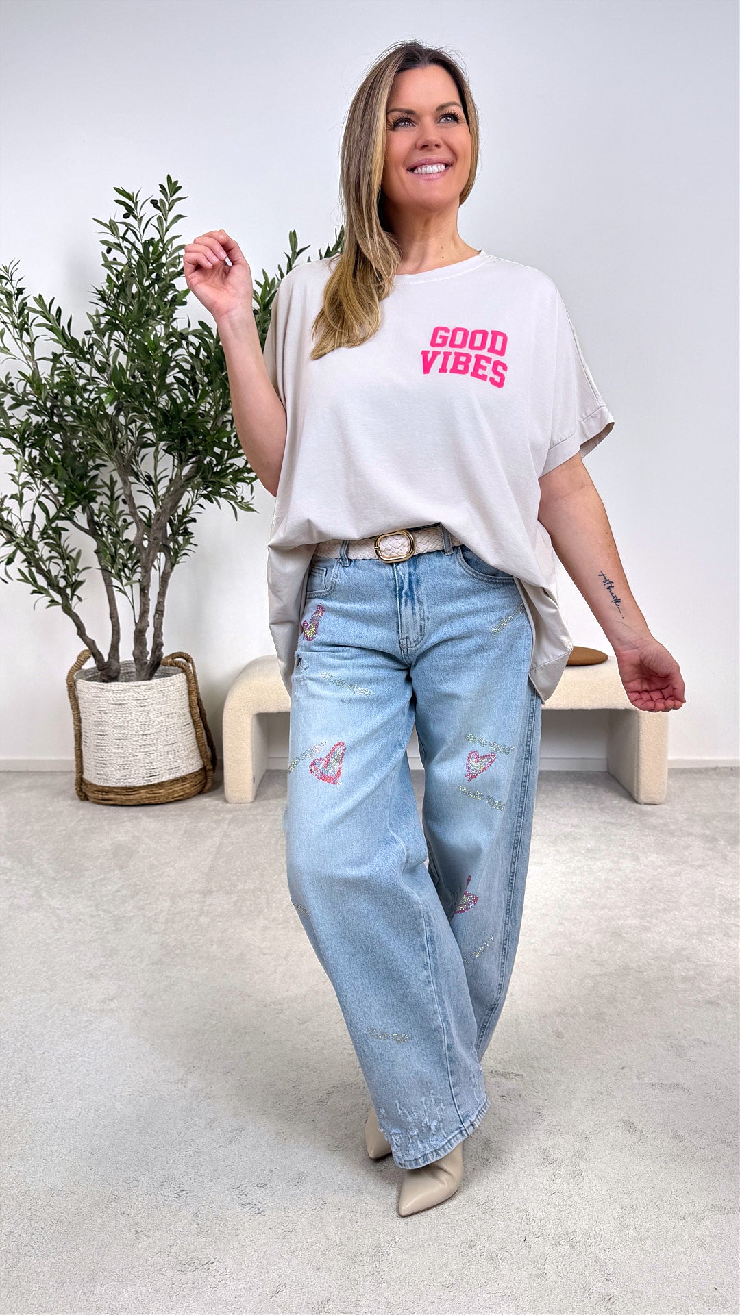 T-Shirt Positive Mood *Beige*