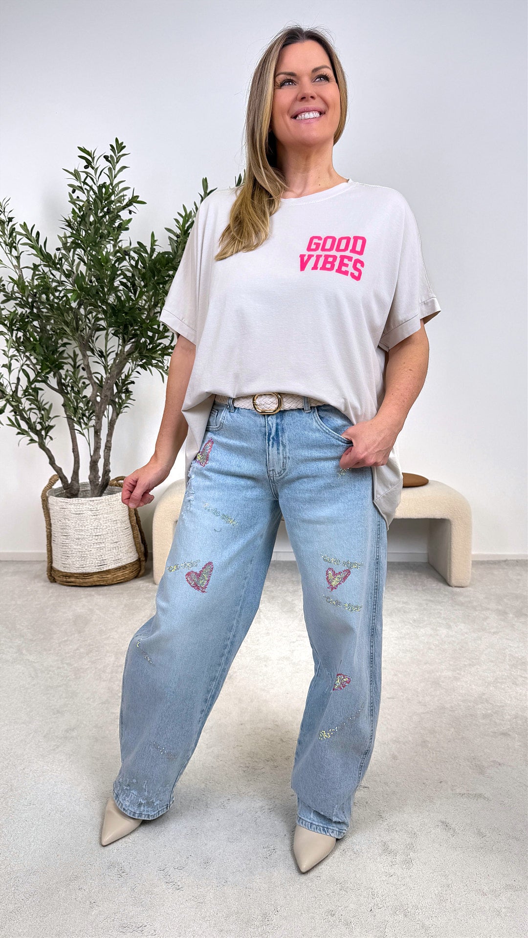 T-Shirt Positive Mood *Beige*