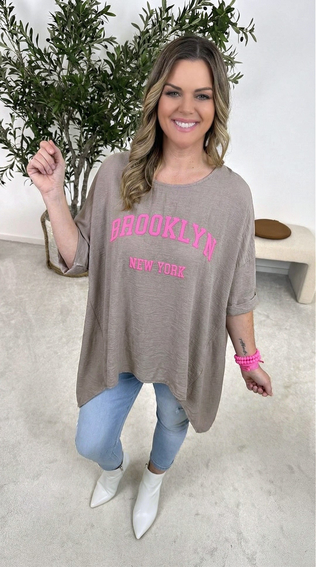 Blusenshirt Queen of the City *Taupe*