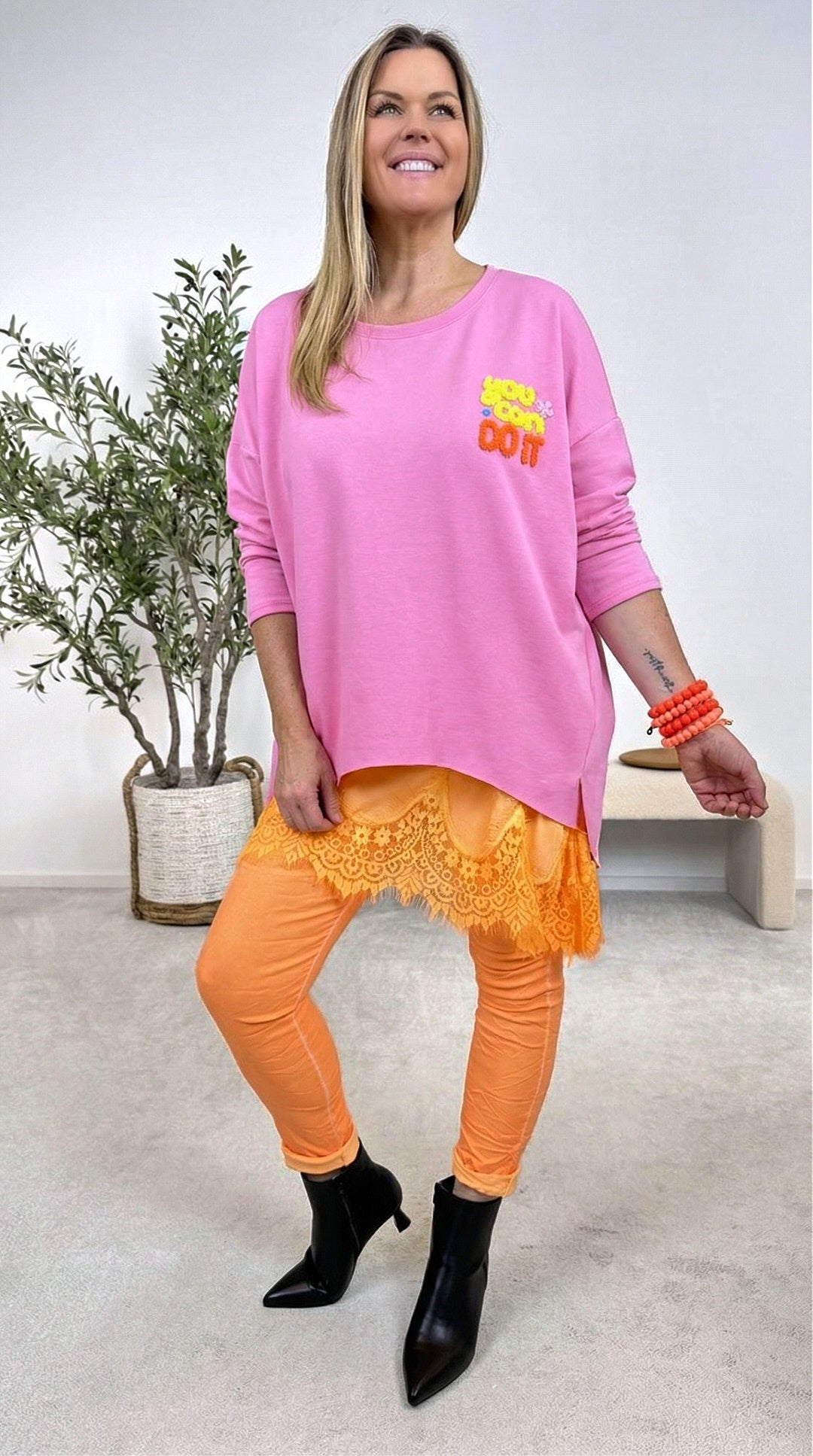 Sweatshirt You Can Do It *Pink*