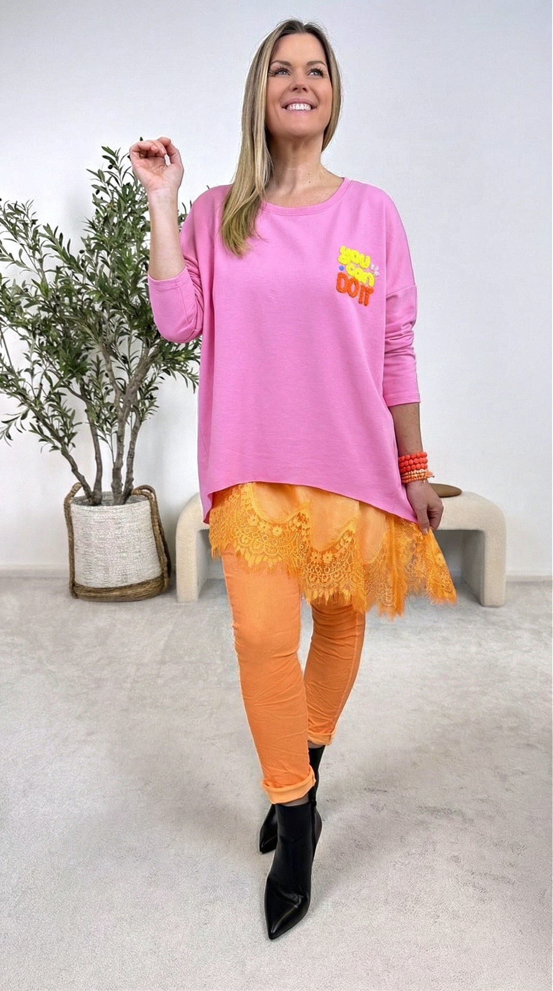 Sweatshirt You Can Do It *Pink*