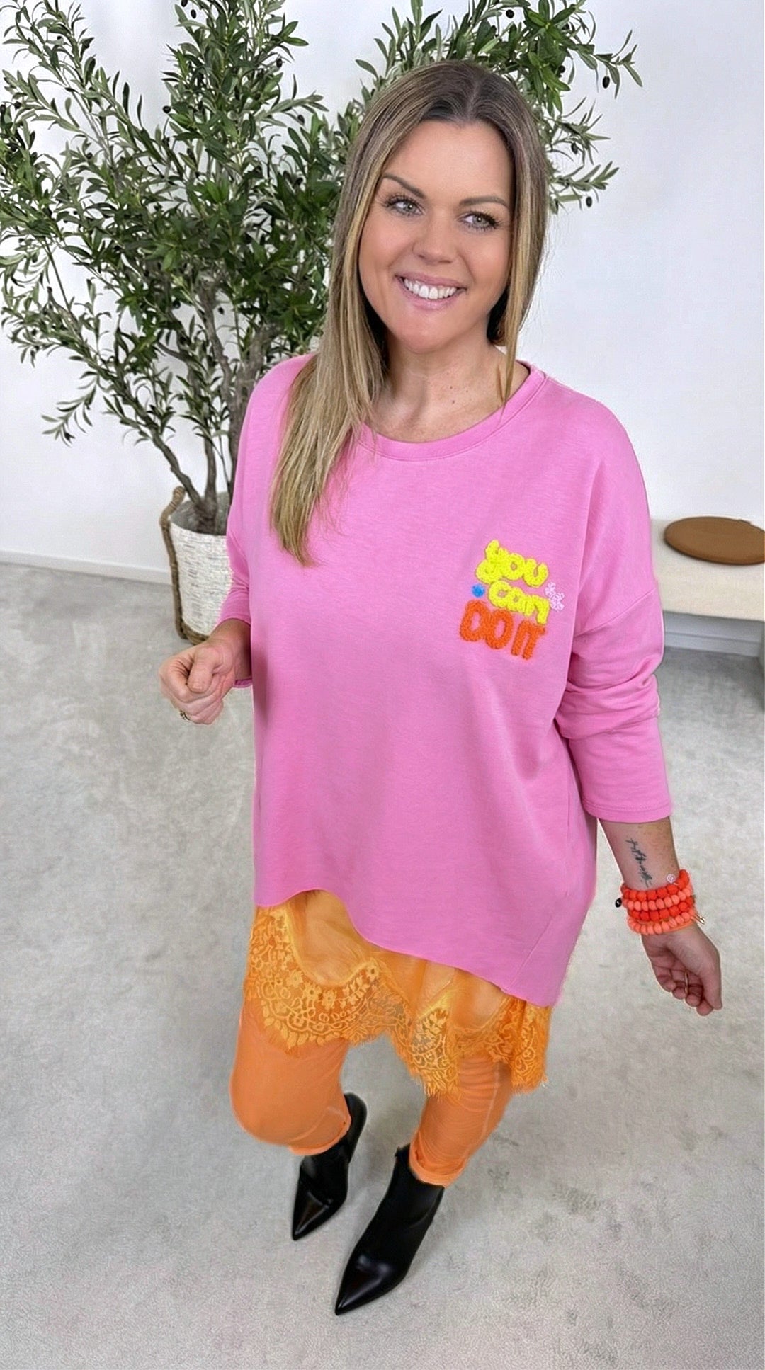 Sweatshirt You Can Do It *Pink*