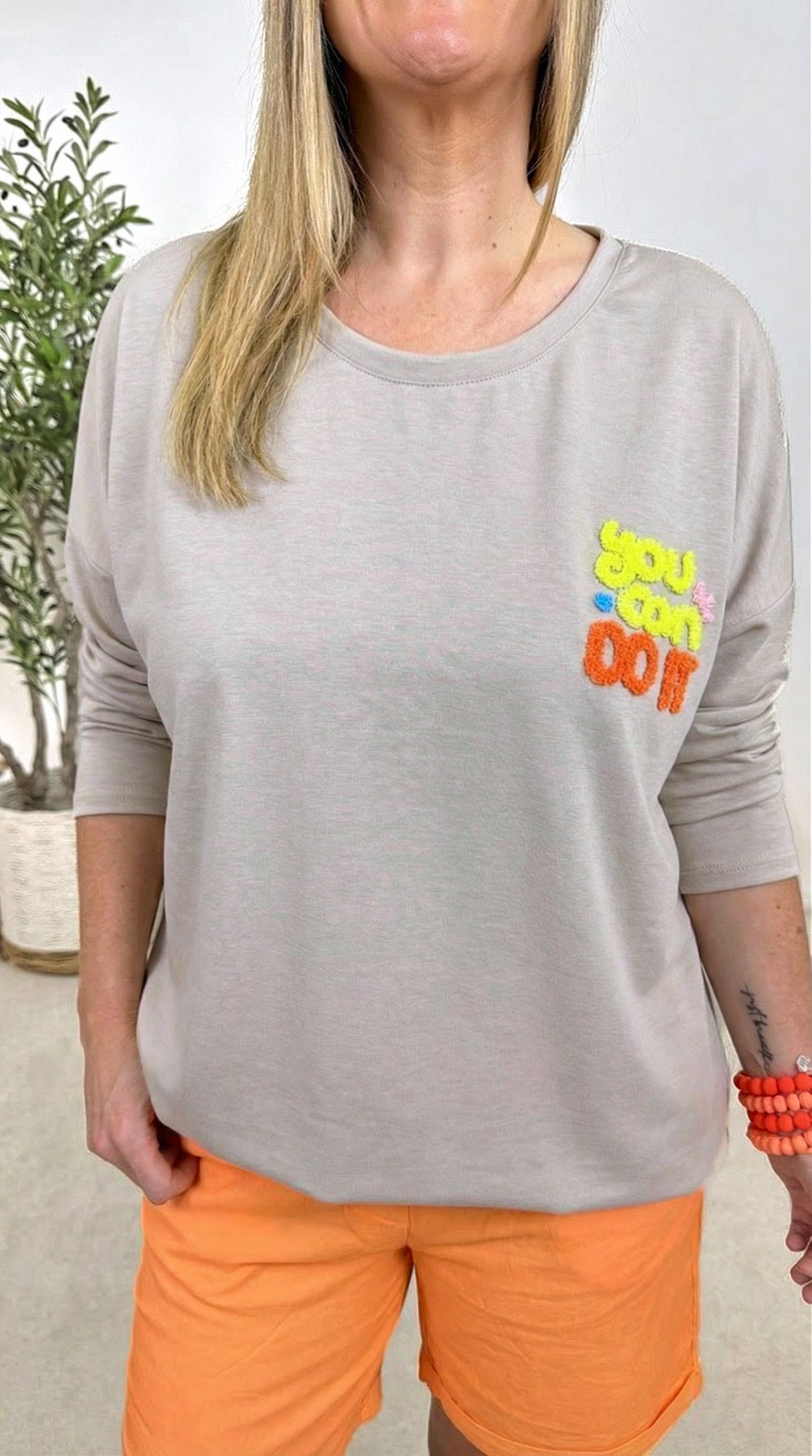 Sweatshirt You Can Do It *Beige*