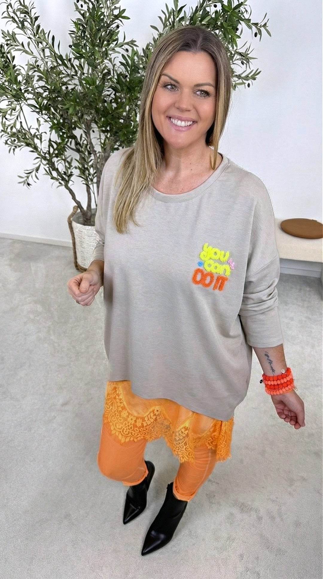 Sweatshirt You Can Do It *Beige*