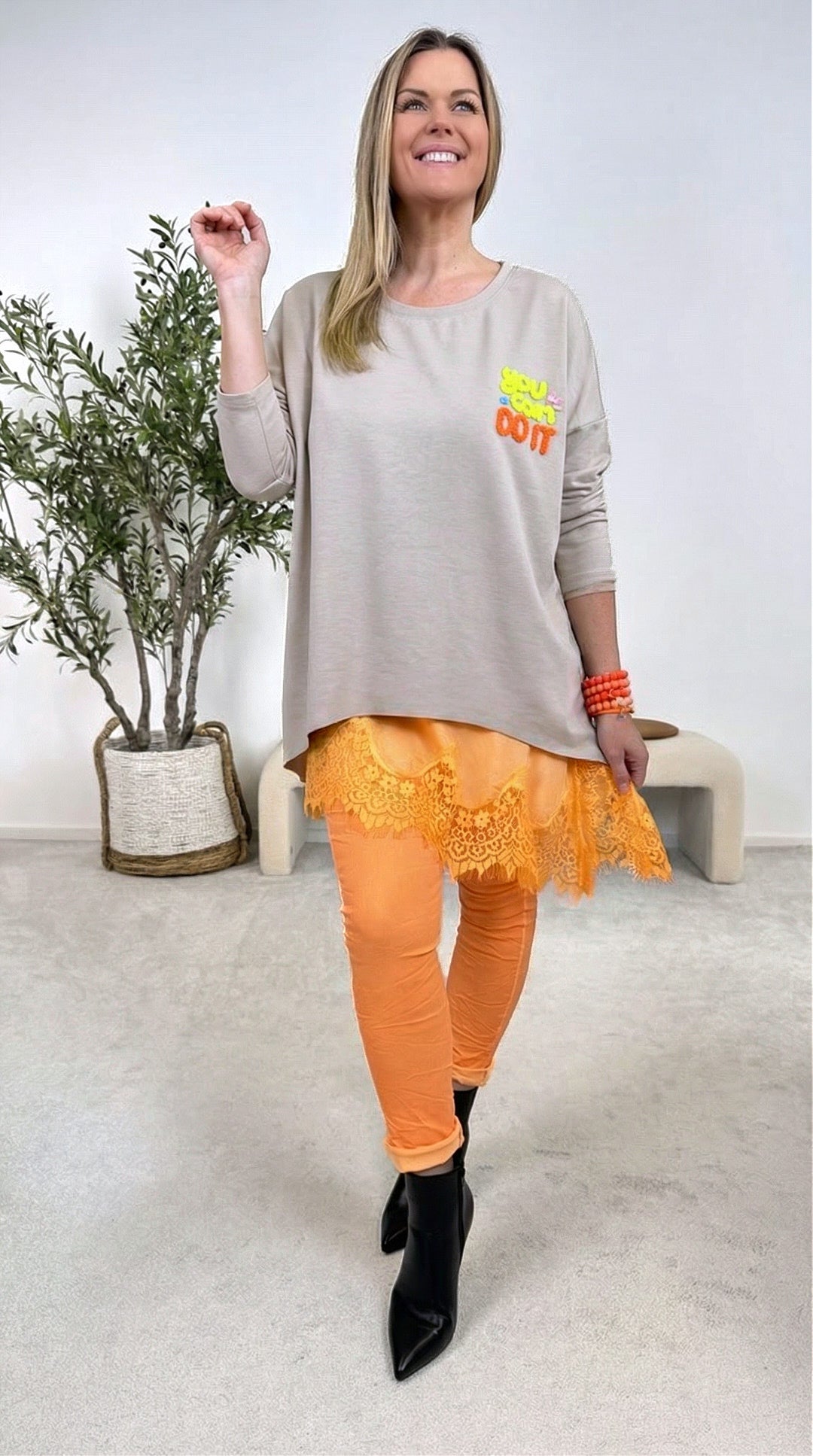 Sweatshirt You Can Do It *Beige*