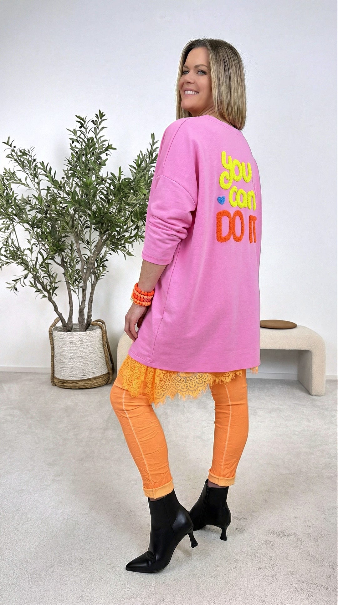 Sweatshirt You Can Do It *Pink*