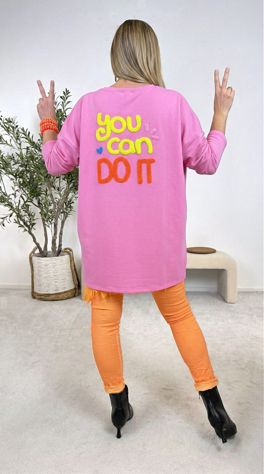 Sweatshirt You Can Do It *Pink*
