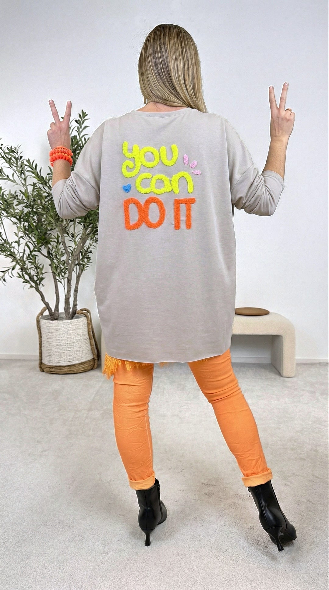 Sweatshirt You Can Do It *Beige*