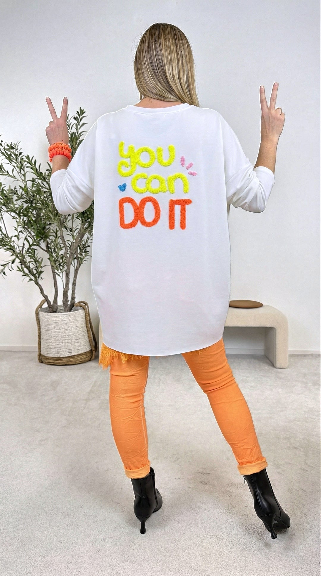 Sweatshirt You Can Do It *Weiß*