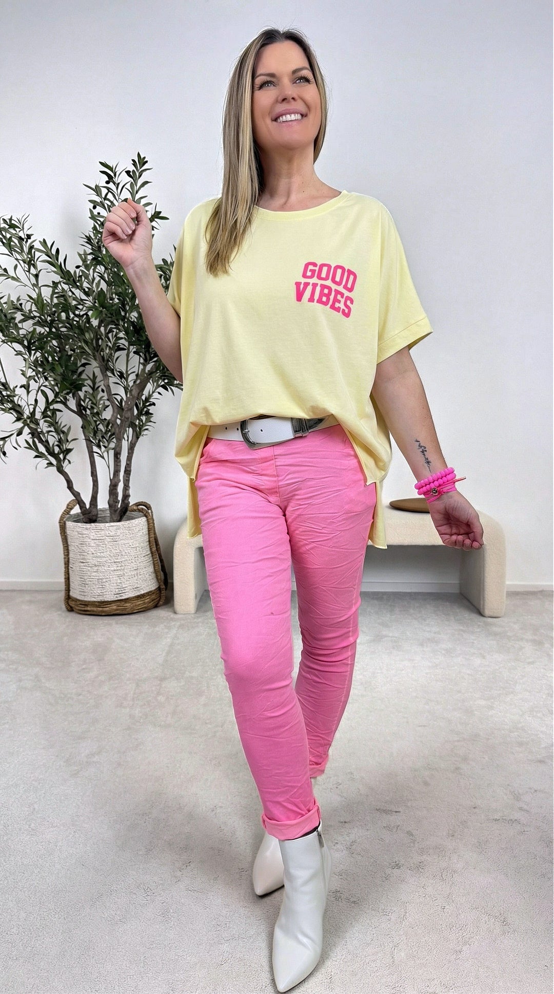 T-Shirt Positive Mood *Gelb*