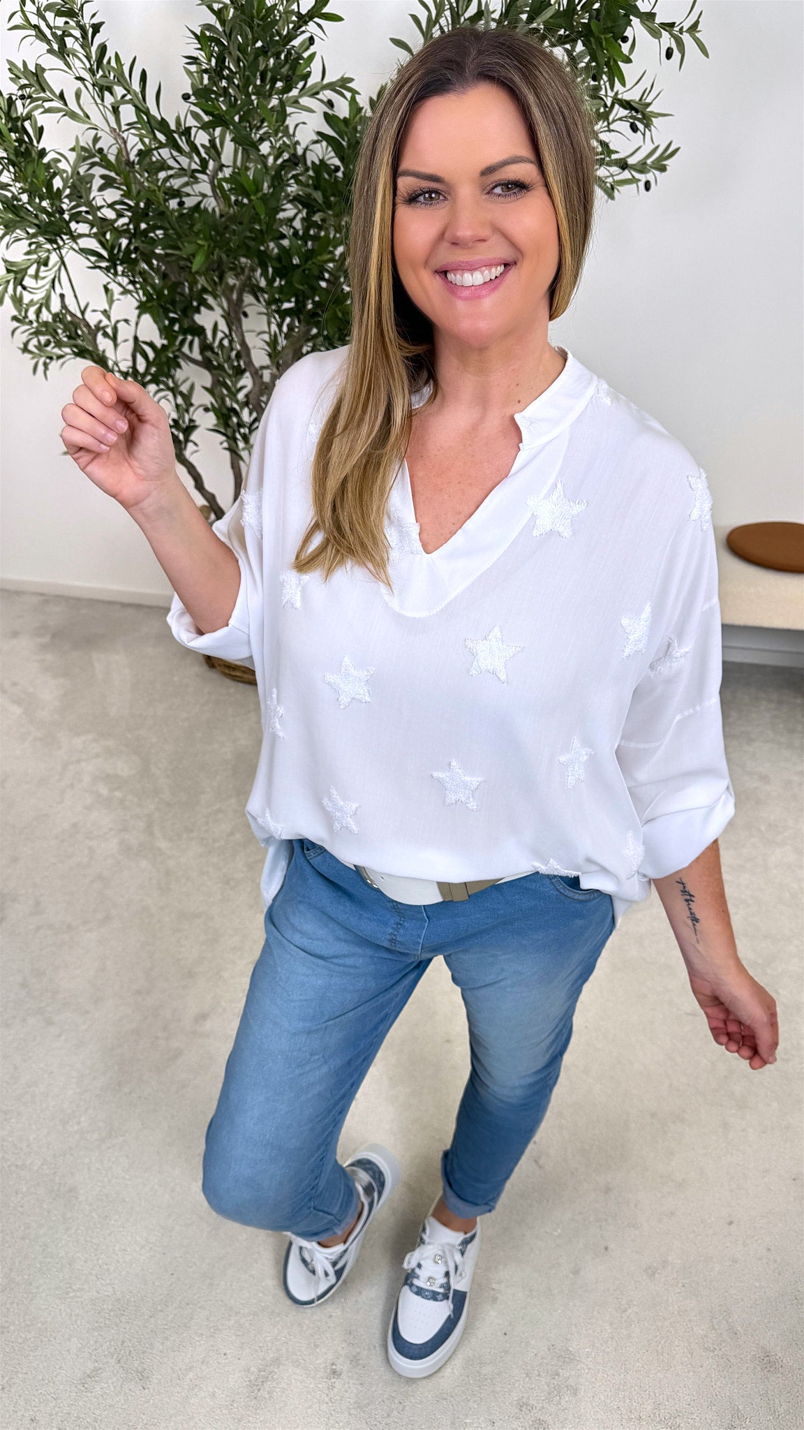 Blusenshirt Starlight Whisper *Weiß*