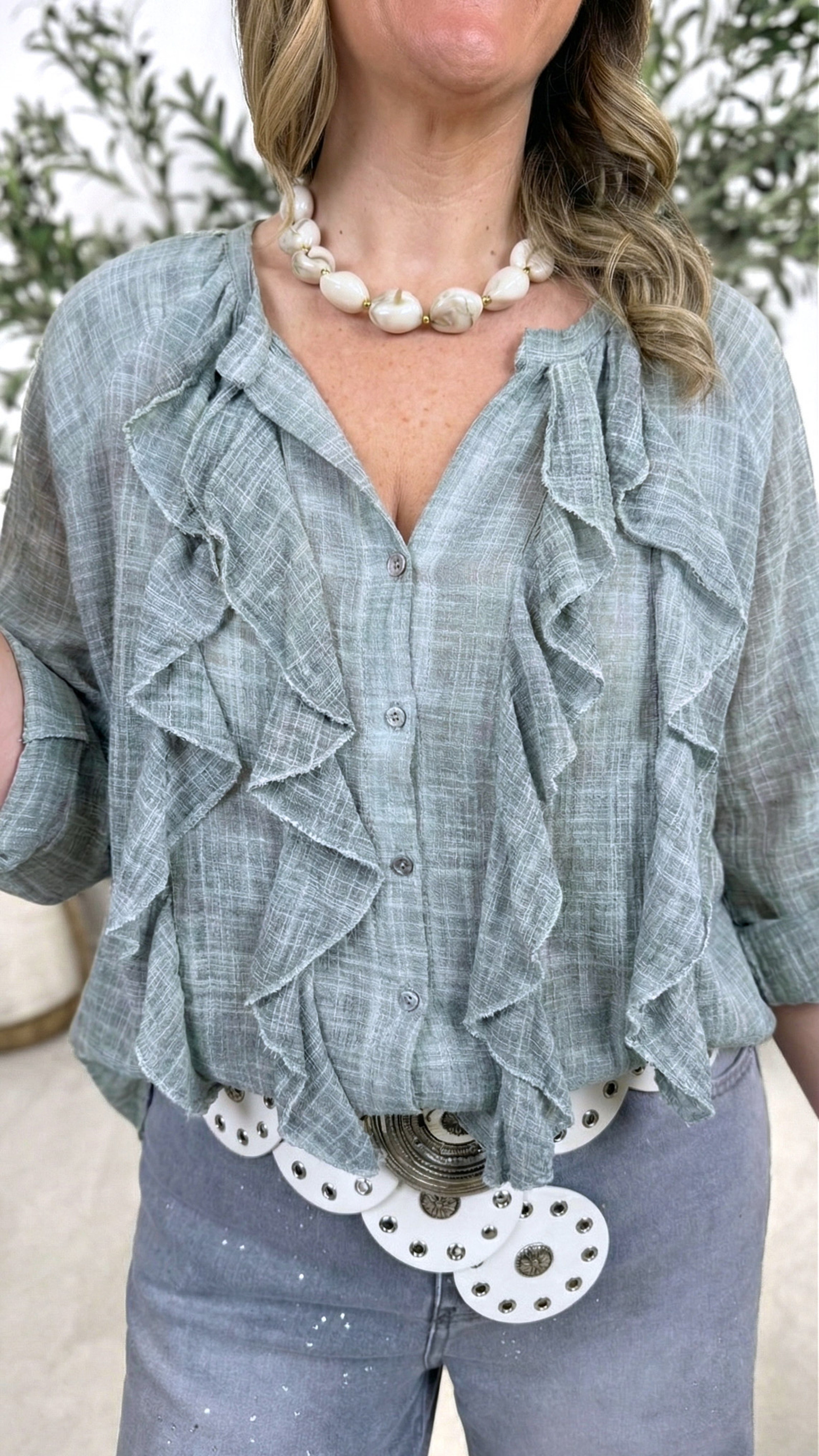 Bluse Ruffle Dream *Khaki*