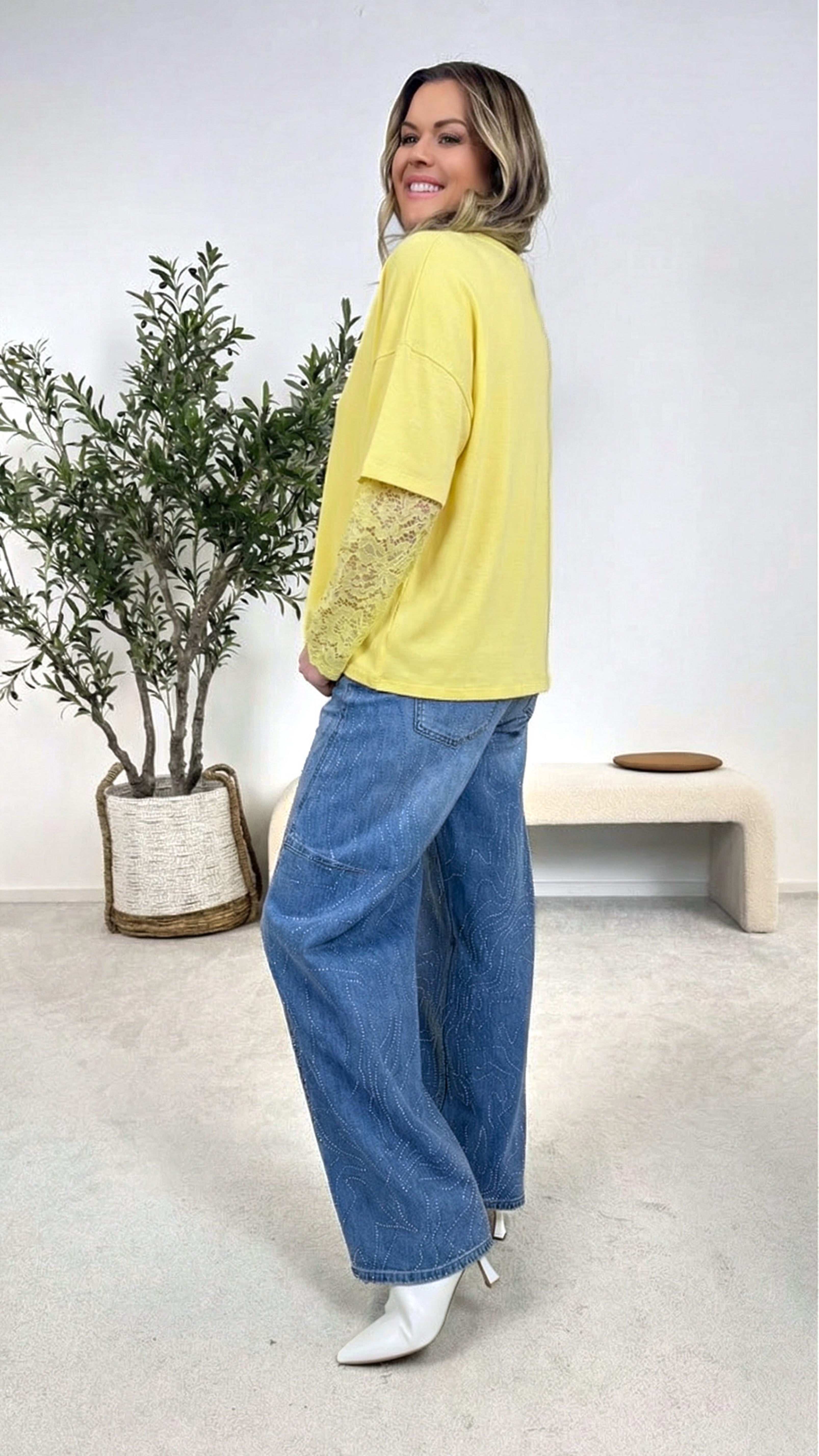 Langarmshirt Daily Blossom *Gelb*