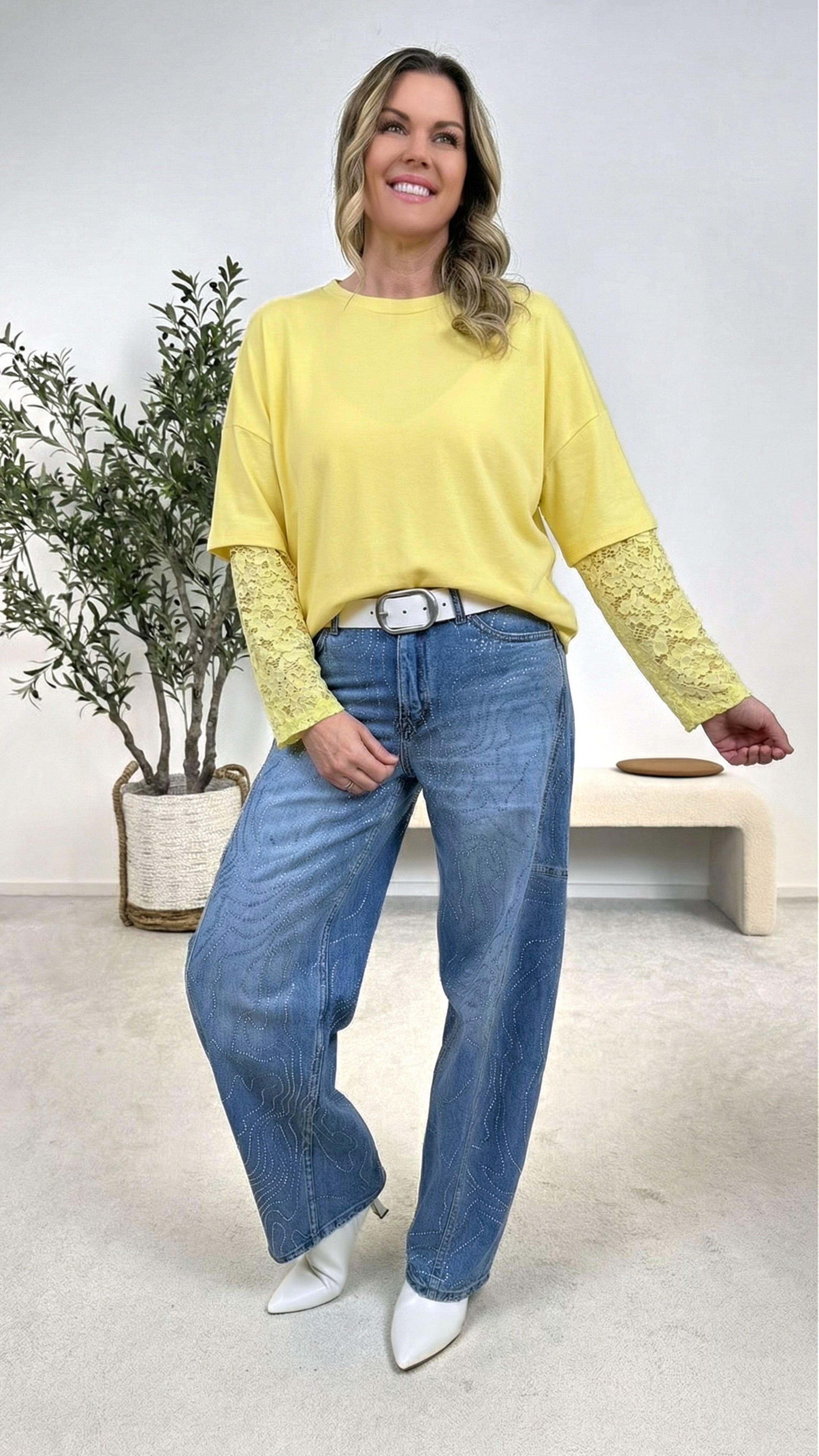 Langarmshirt Daily Blossom *Gelb*