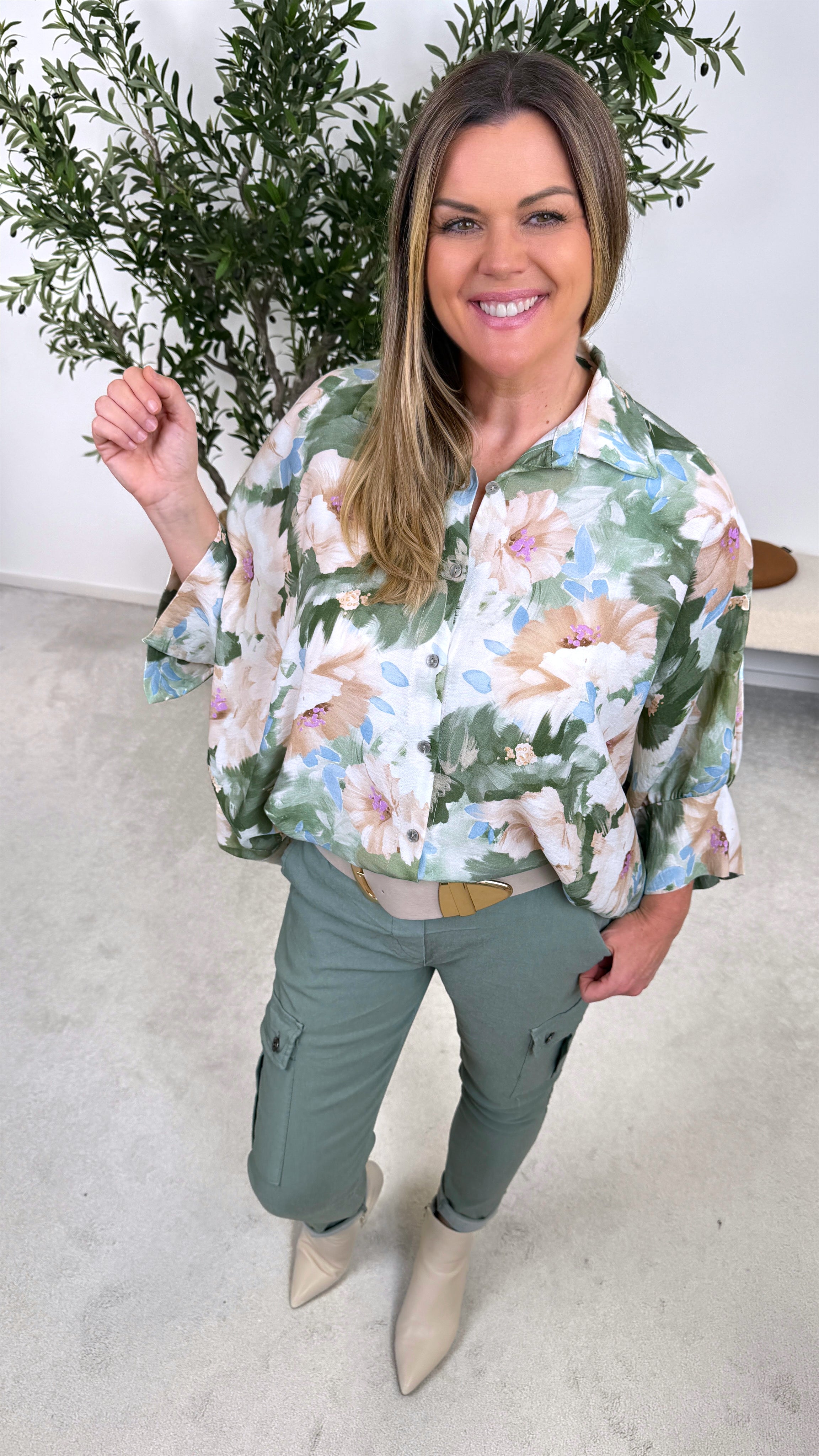 Long-Bluse Secret Botanic *Khaki*