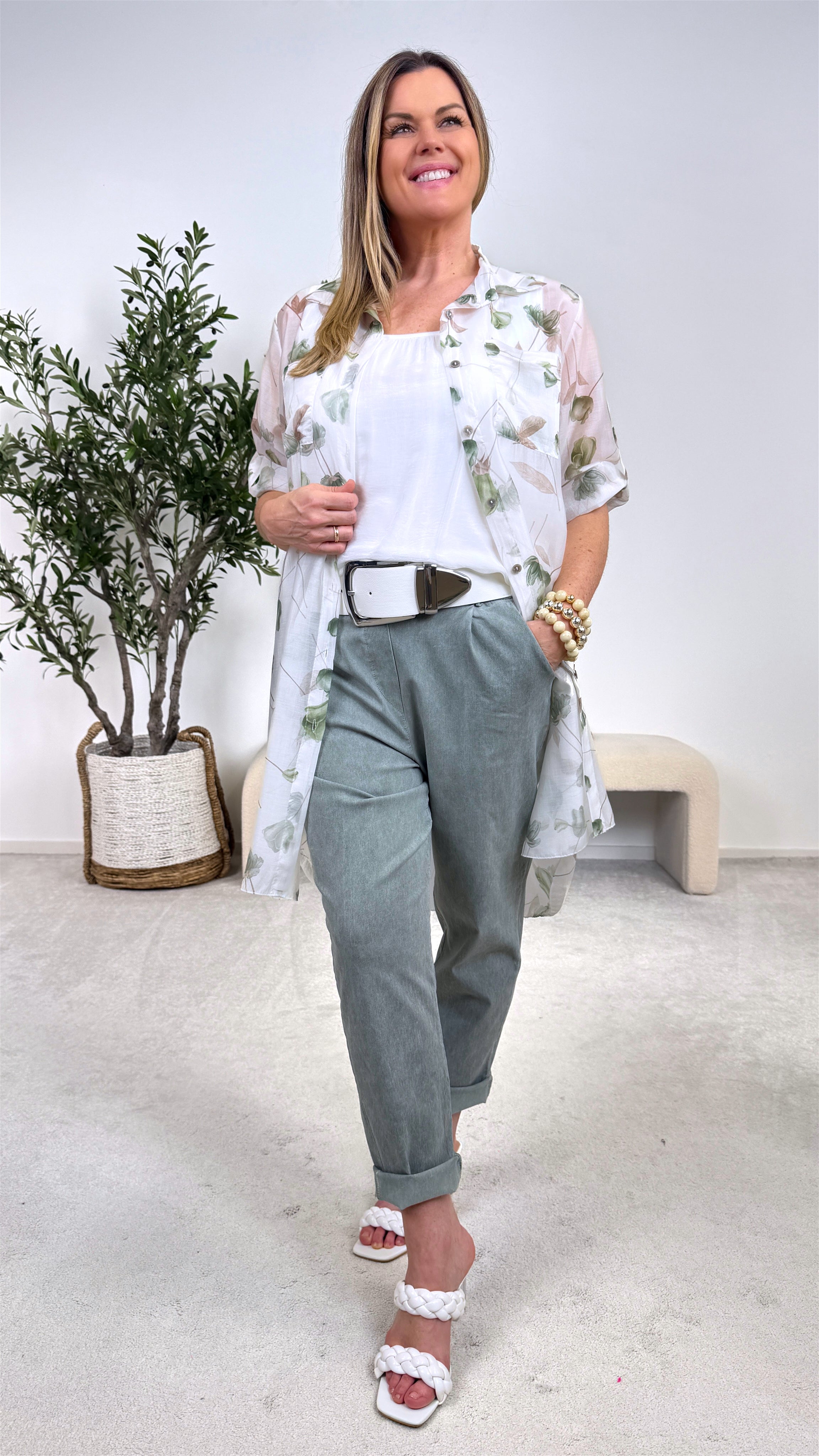 Long-Bluse Forest Harmony *Khaki*