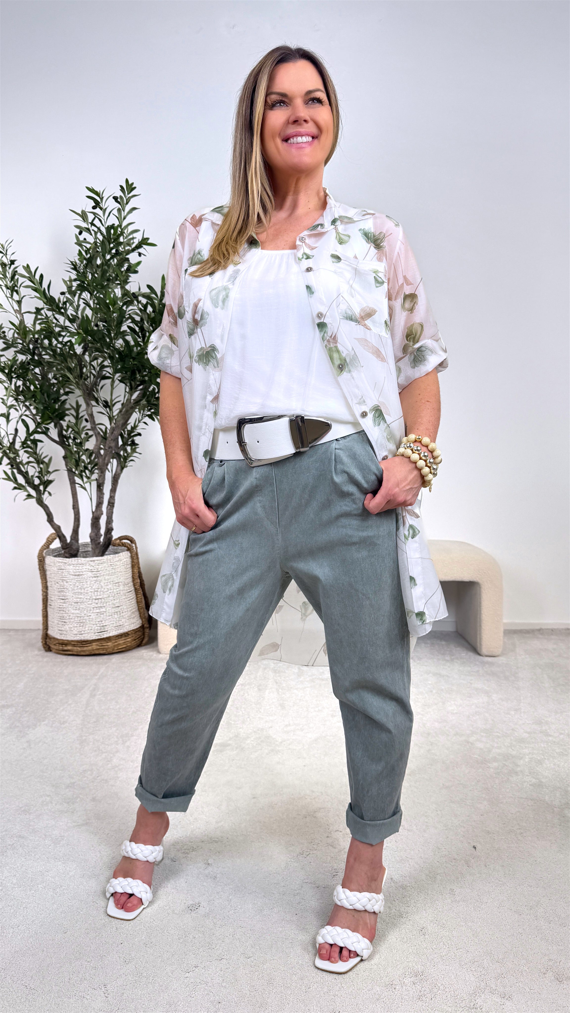 Long-Bluse Forest Harmony *Khaki*