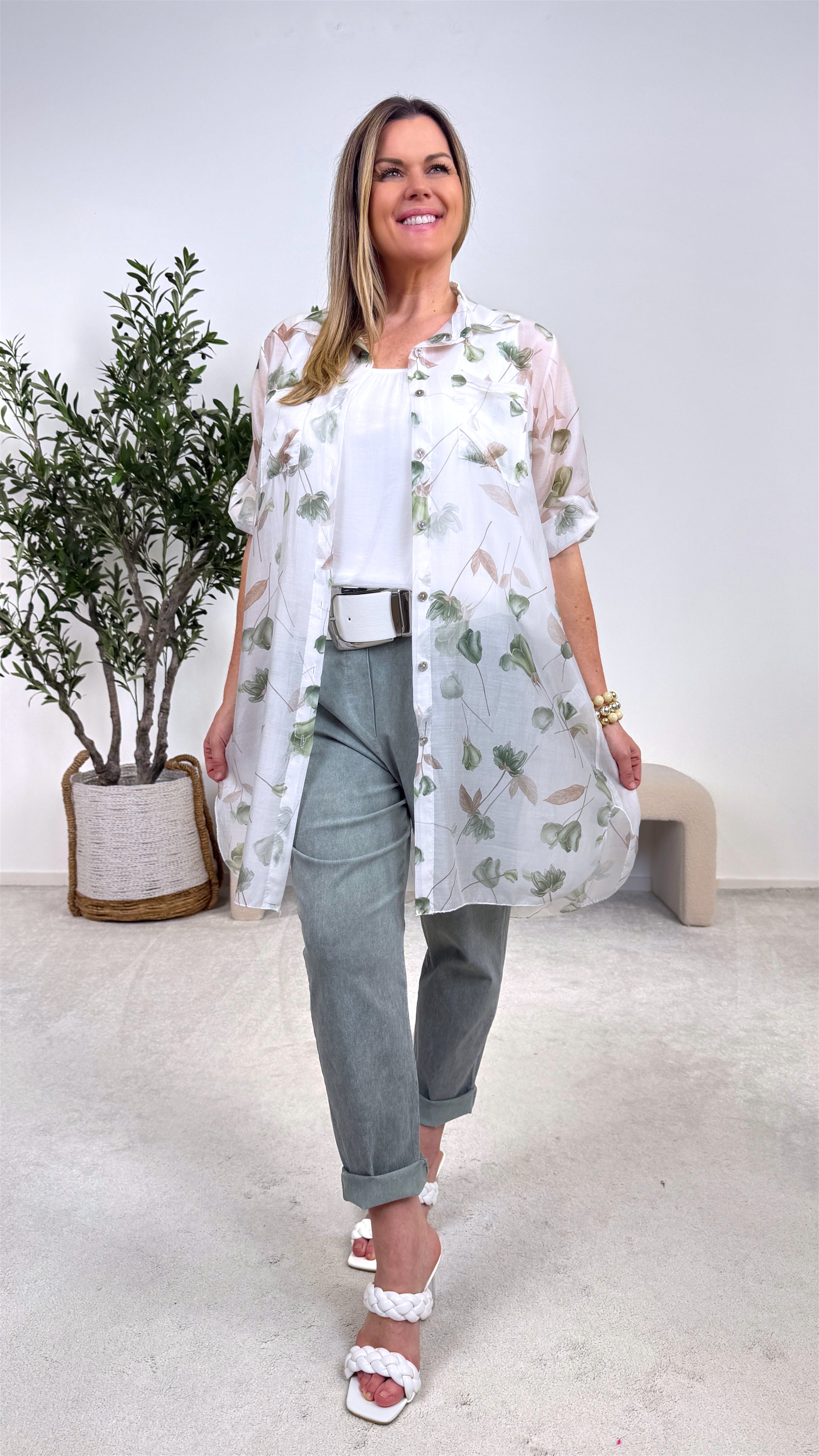 Long-Bluse Forest Harmony *Khaki*