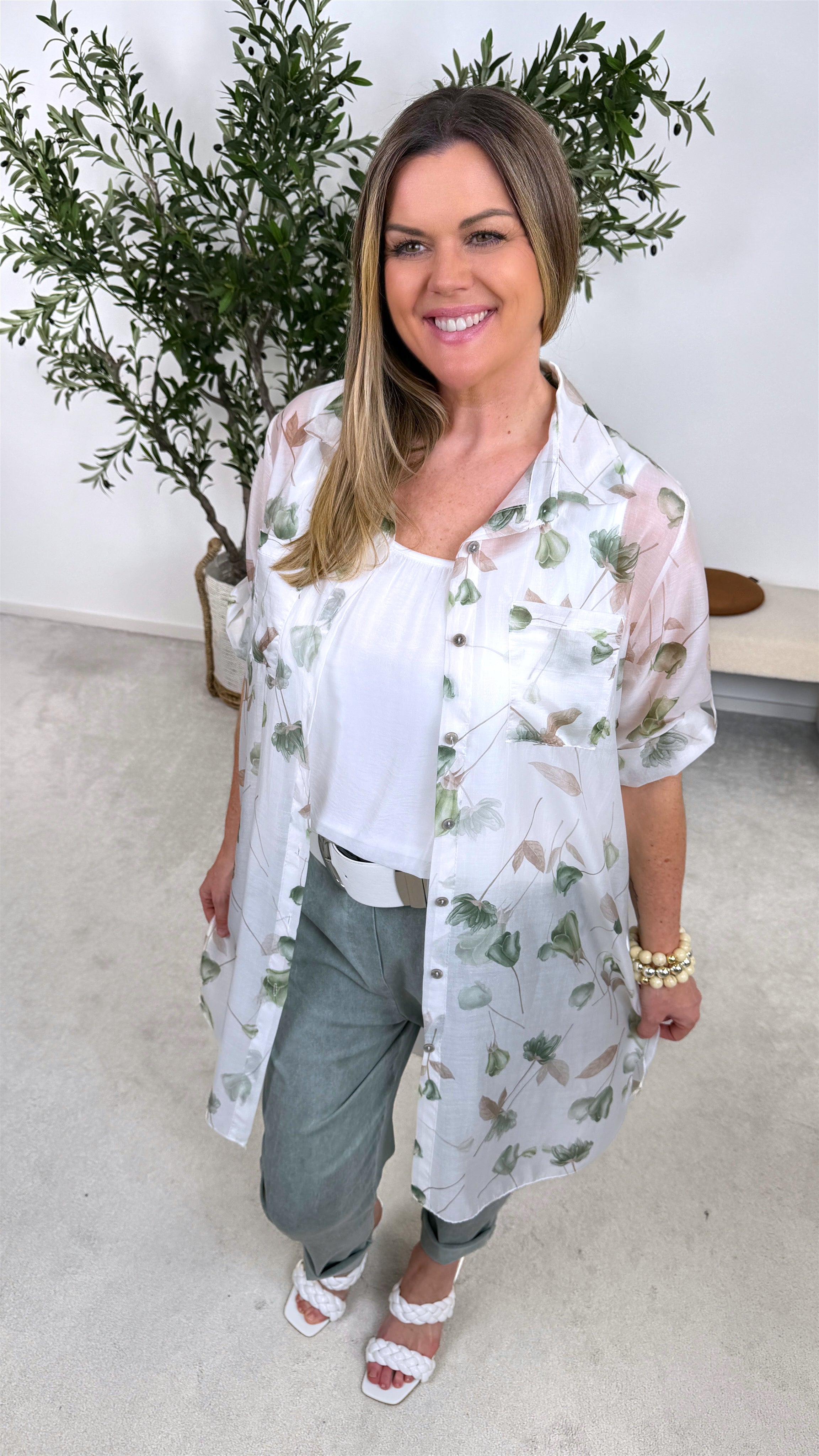 Long-Bluse Forest Harmony *Khaki*