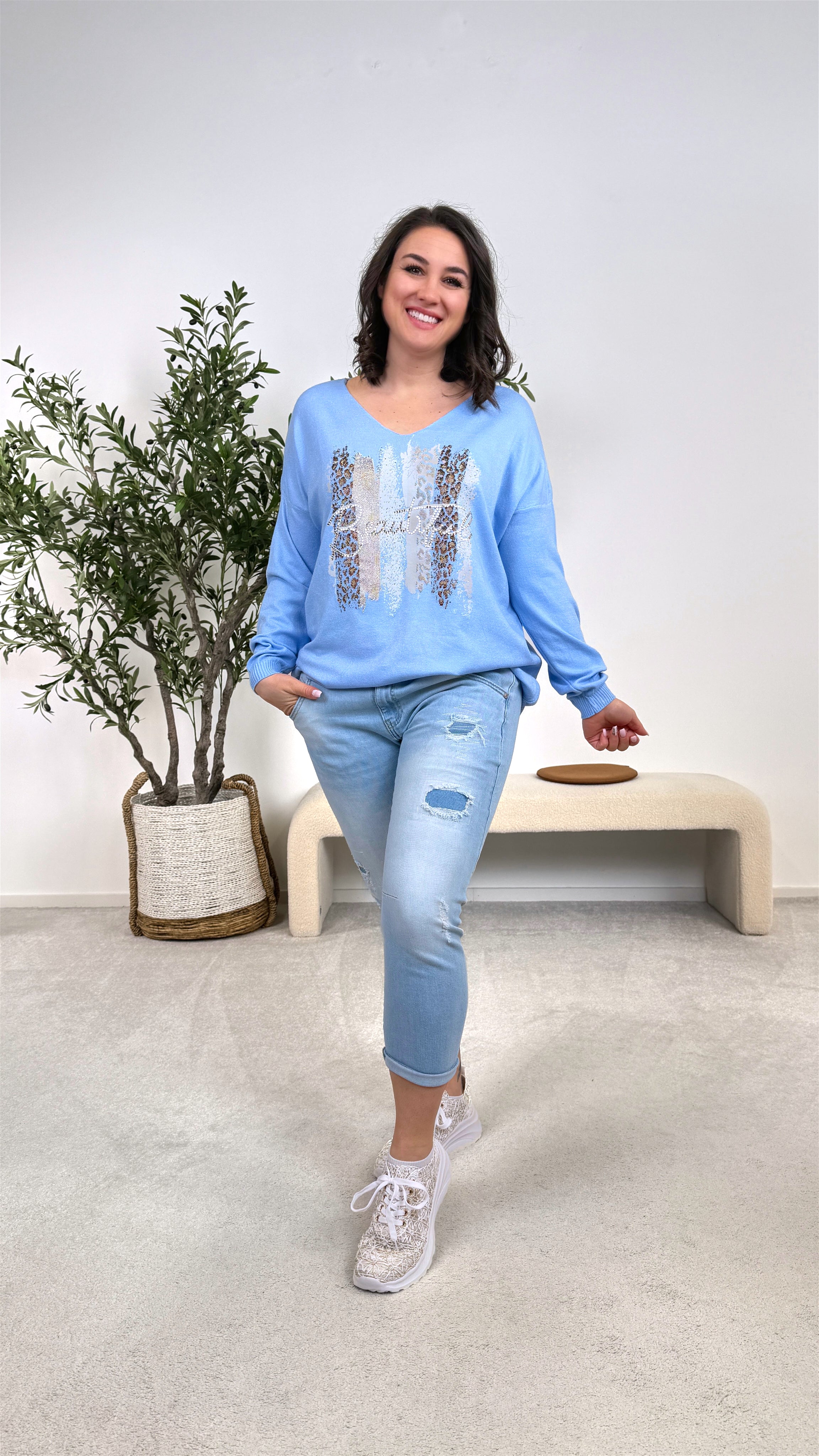 Pullover Blush & Wild *Blau*
