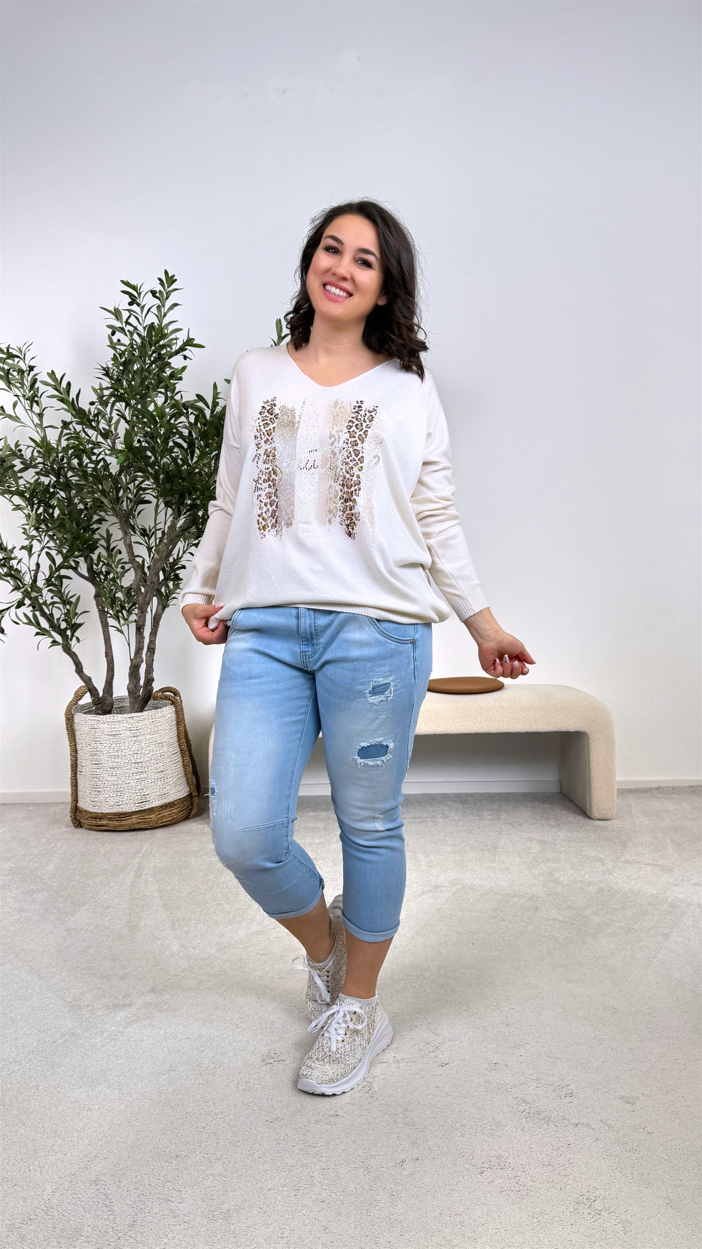 Pullover Blush & Wild *Creme*