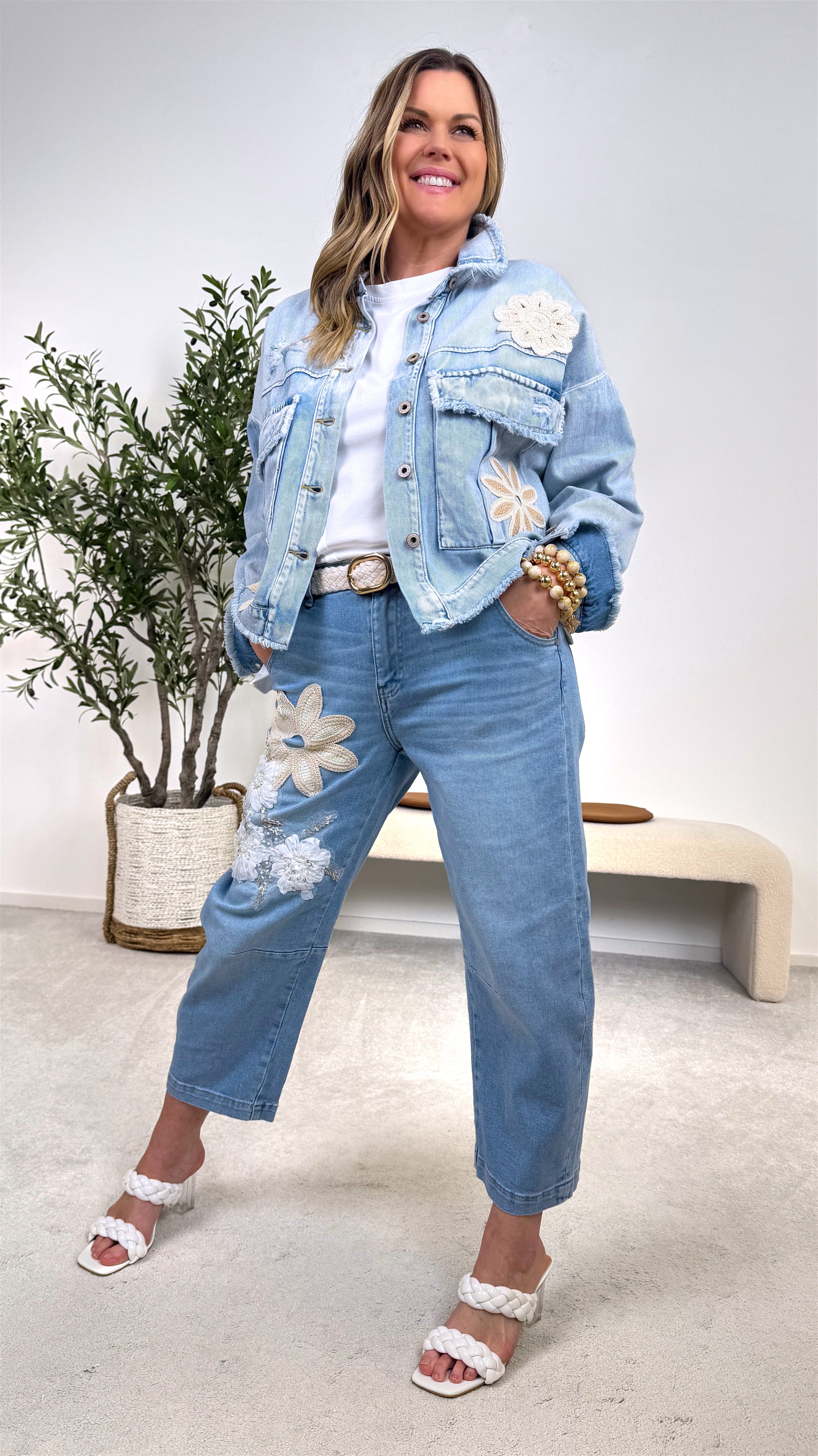 Jeansjacke Flower Power Muse