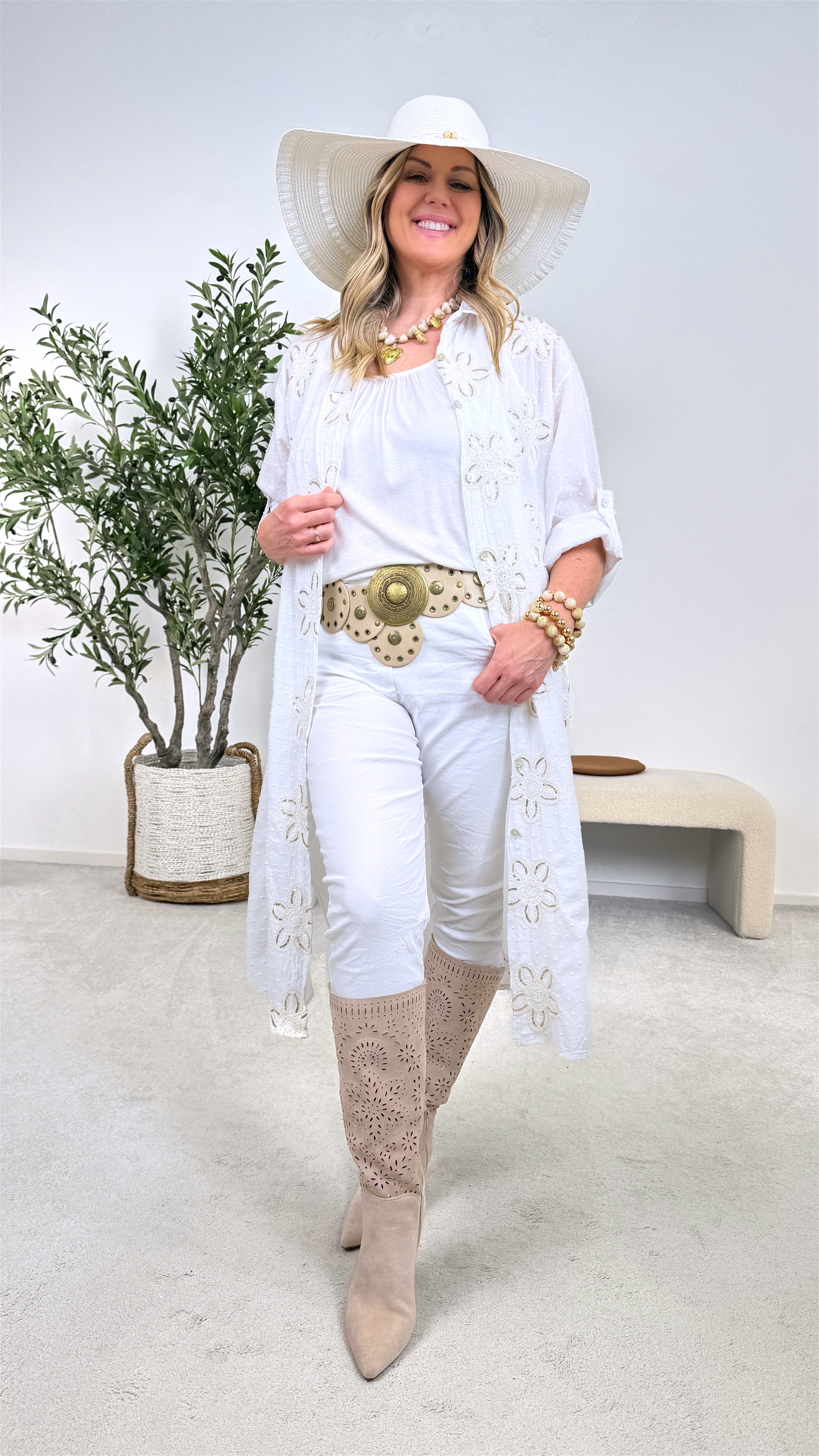 Blusenkleid Magic Blossom *Weiß*