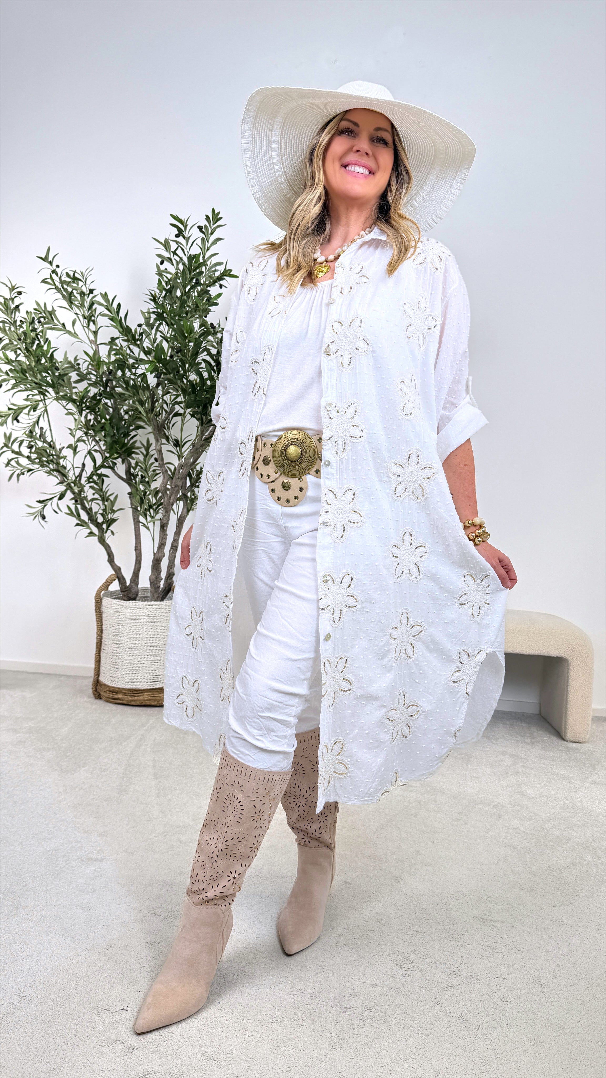 Blusenkleid Magic Blossom *Weiß*