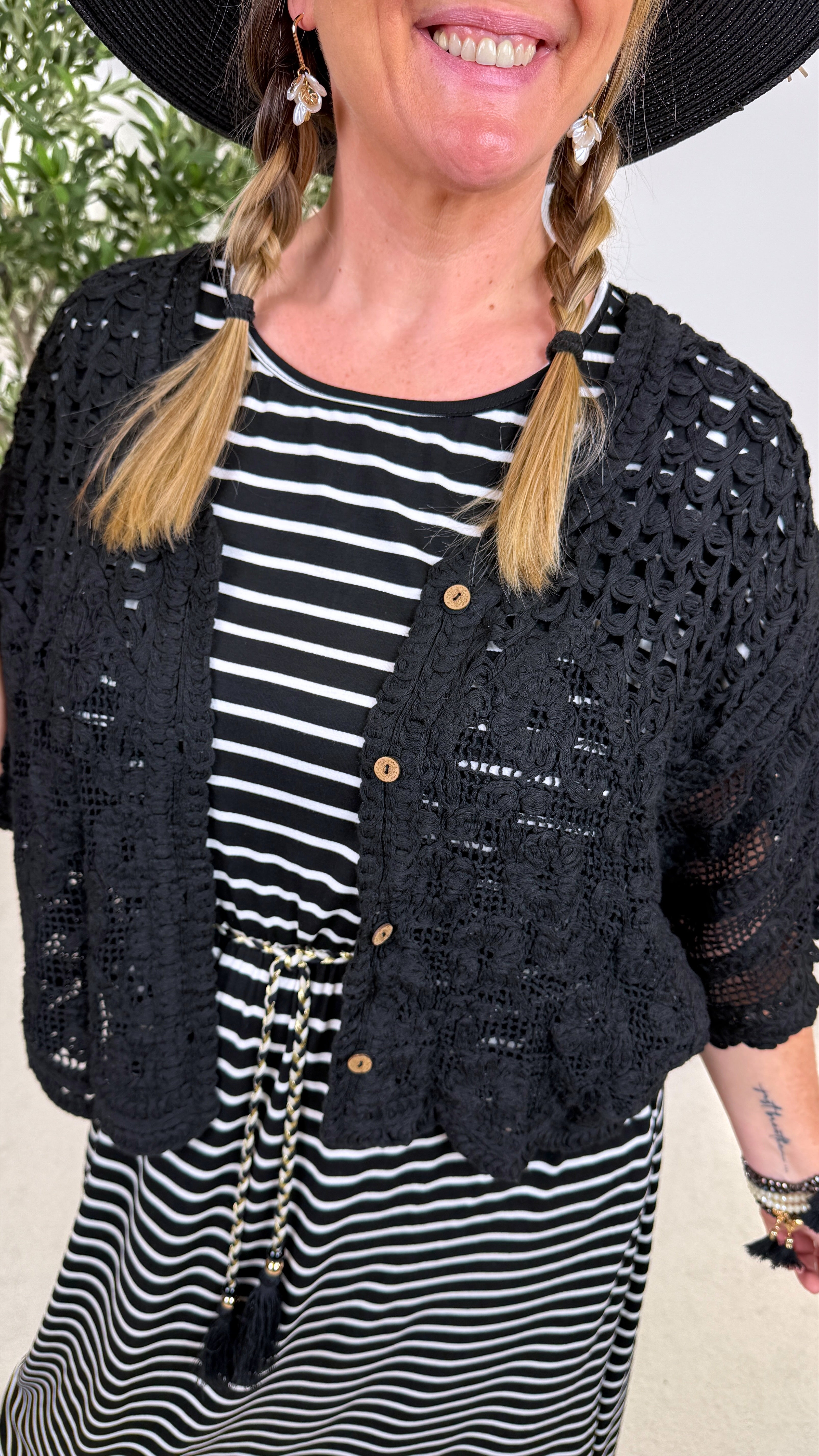 Häkel-Cardigan Nomad Chic *Schwarz*