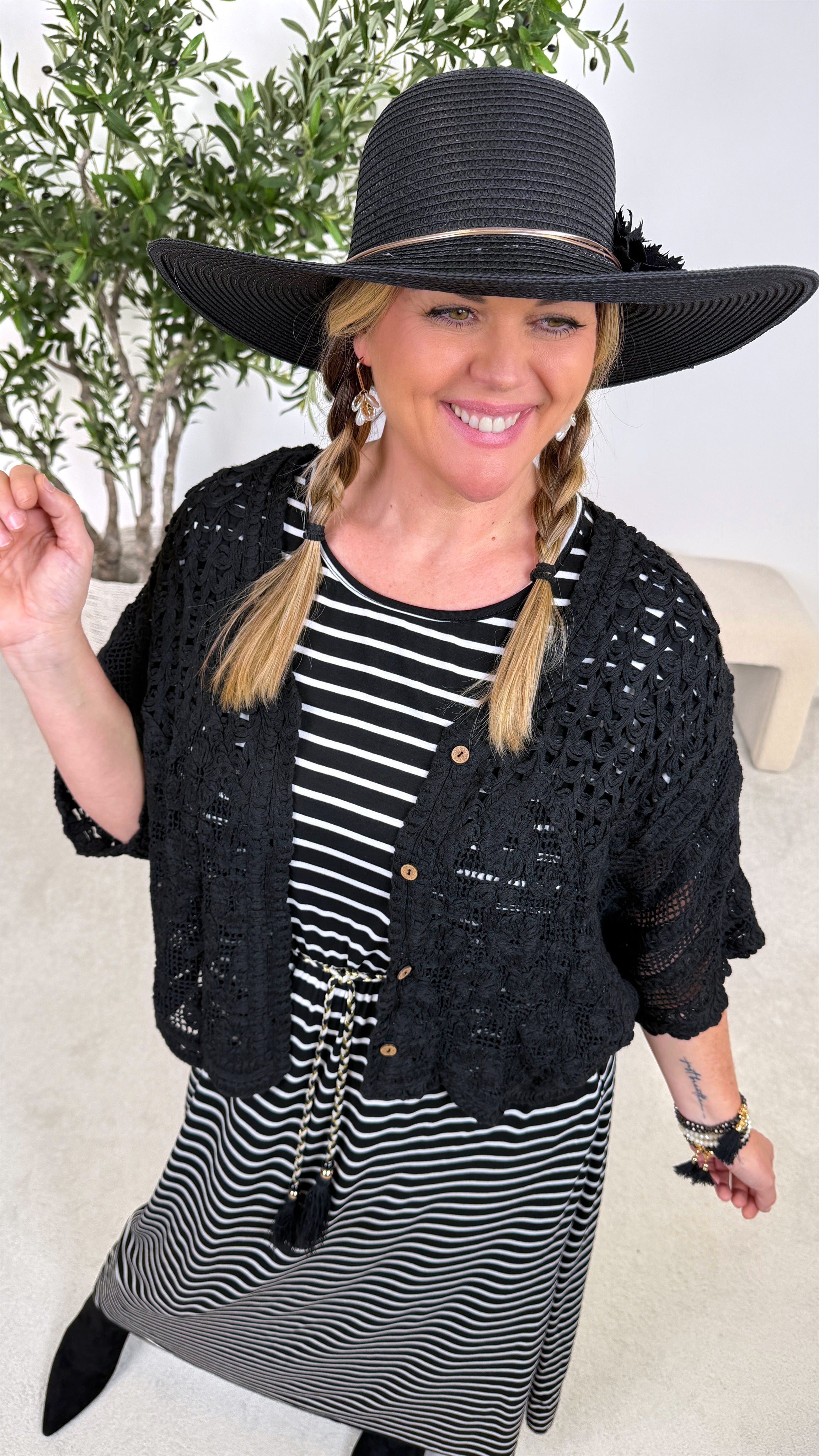 Häkel-Cardigan Nomad Chic *Schwarz*