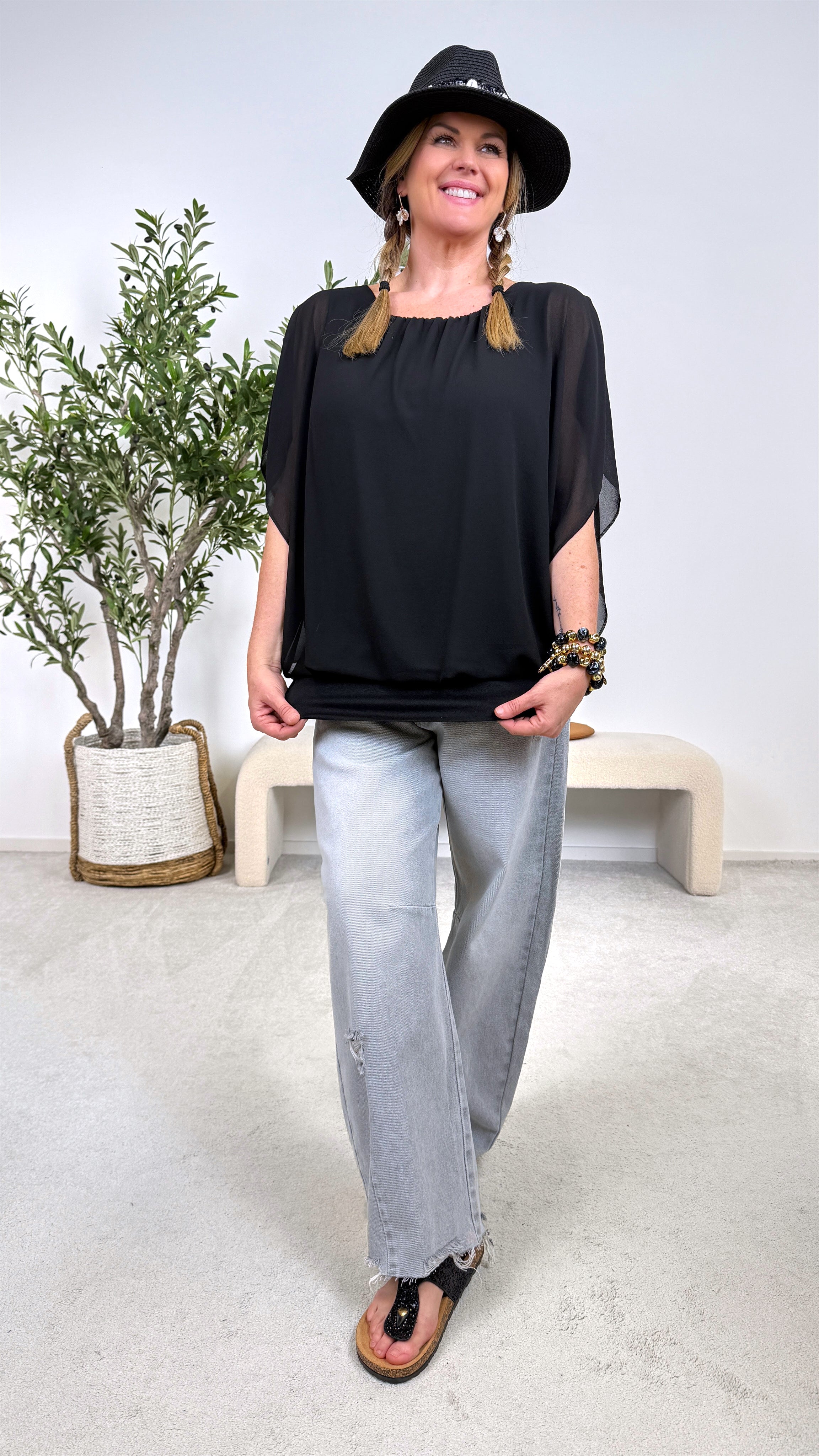 Blusenshirt Light Elegance *Schwarz*