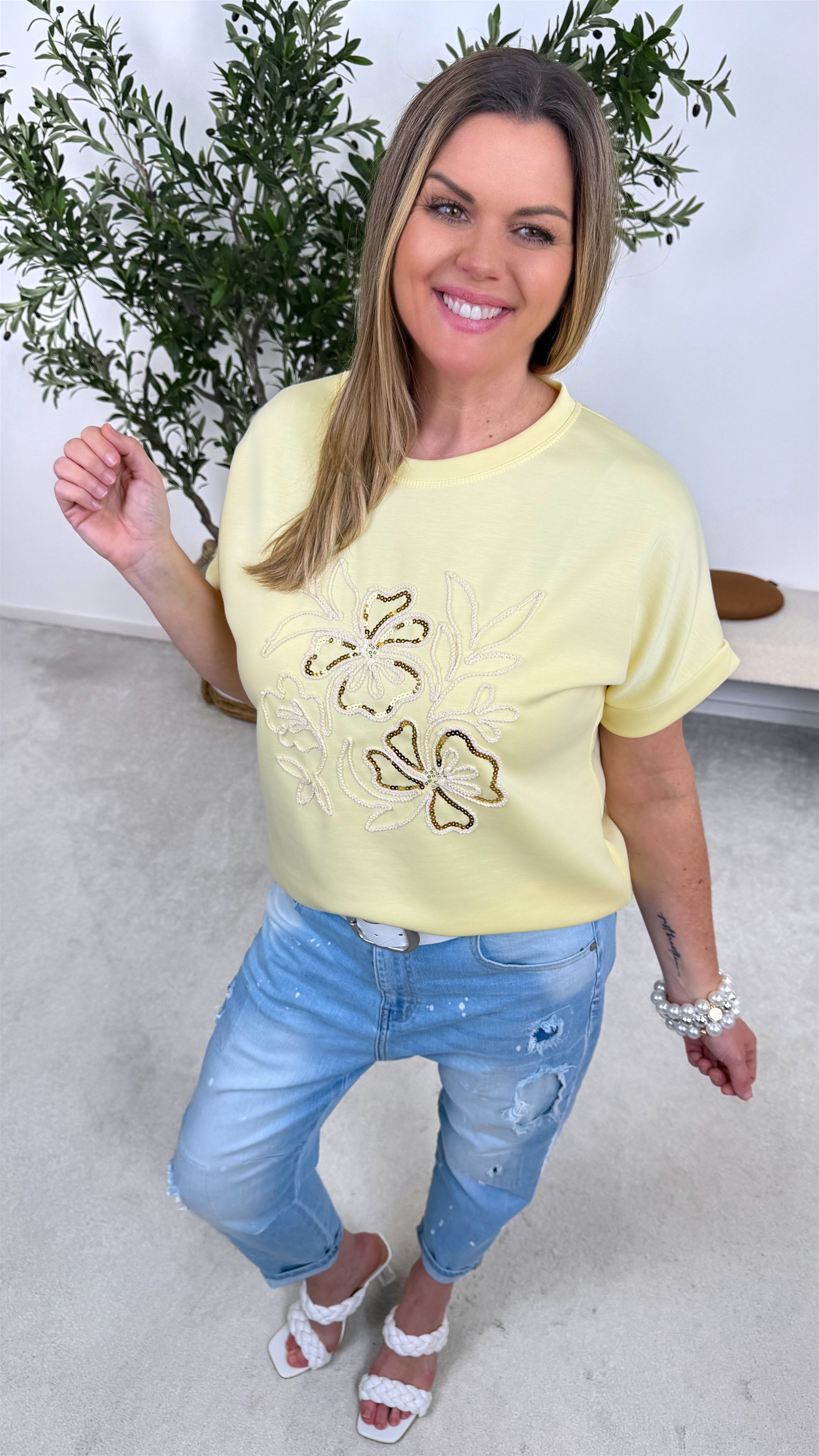 T-Shirt Elegant Blossom *Gelb*