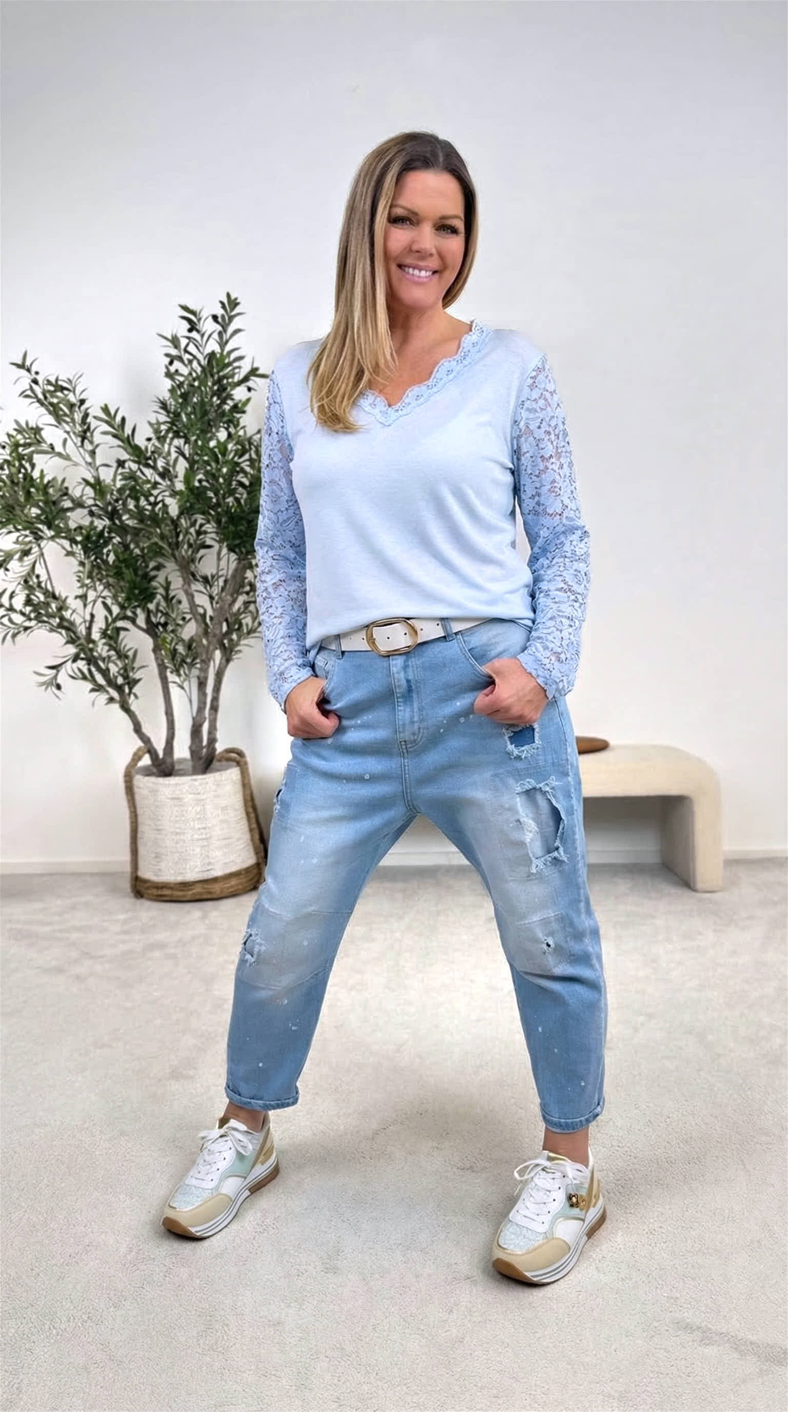 Langarmshirt Gentle Beauty *Hellblau*