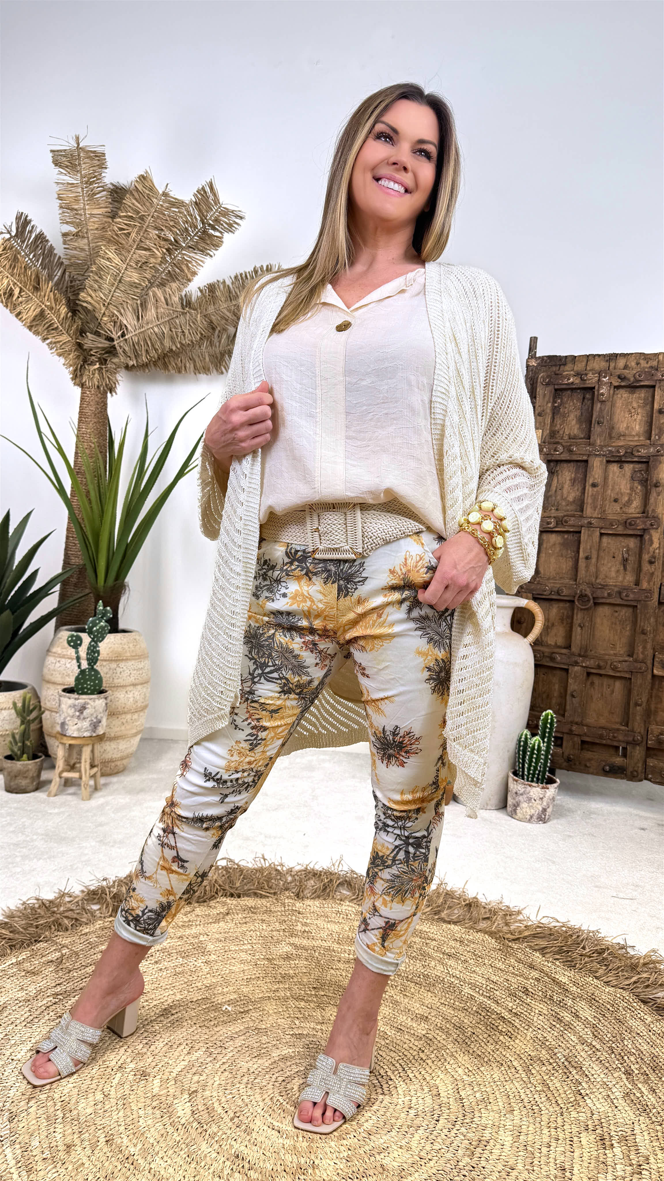 Netz Strickjacke Golden Hour *Creme*