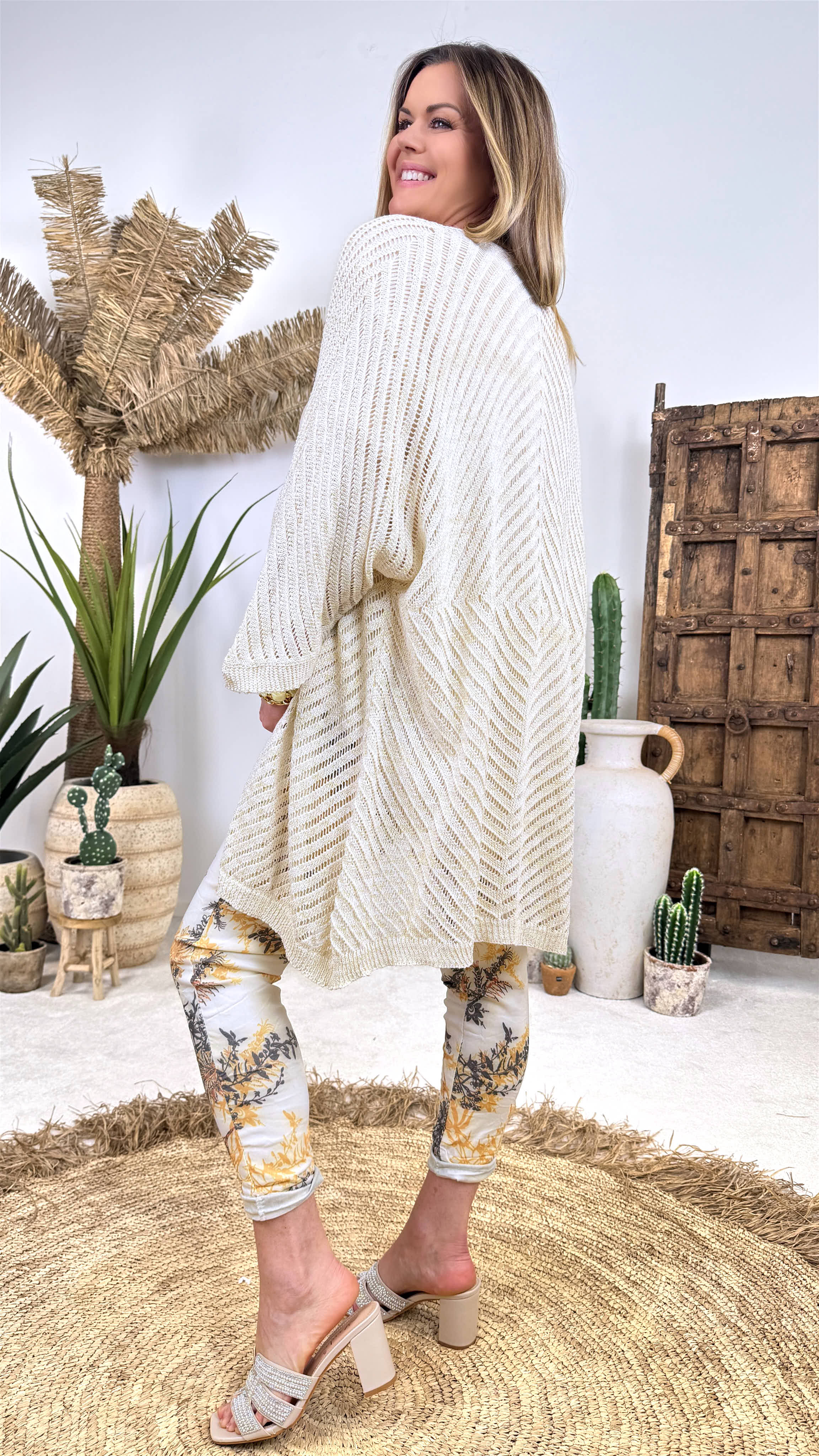 Netz Strickjacke Golden Hour *Creme*