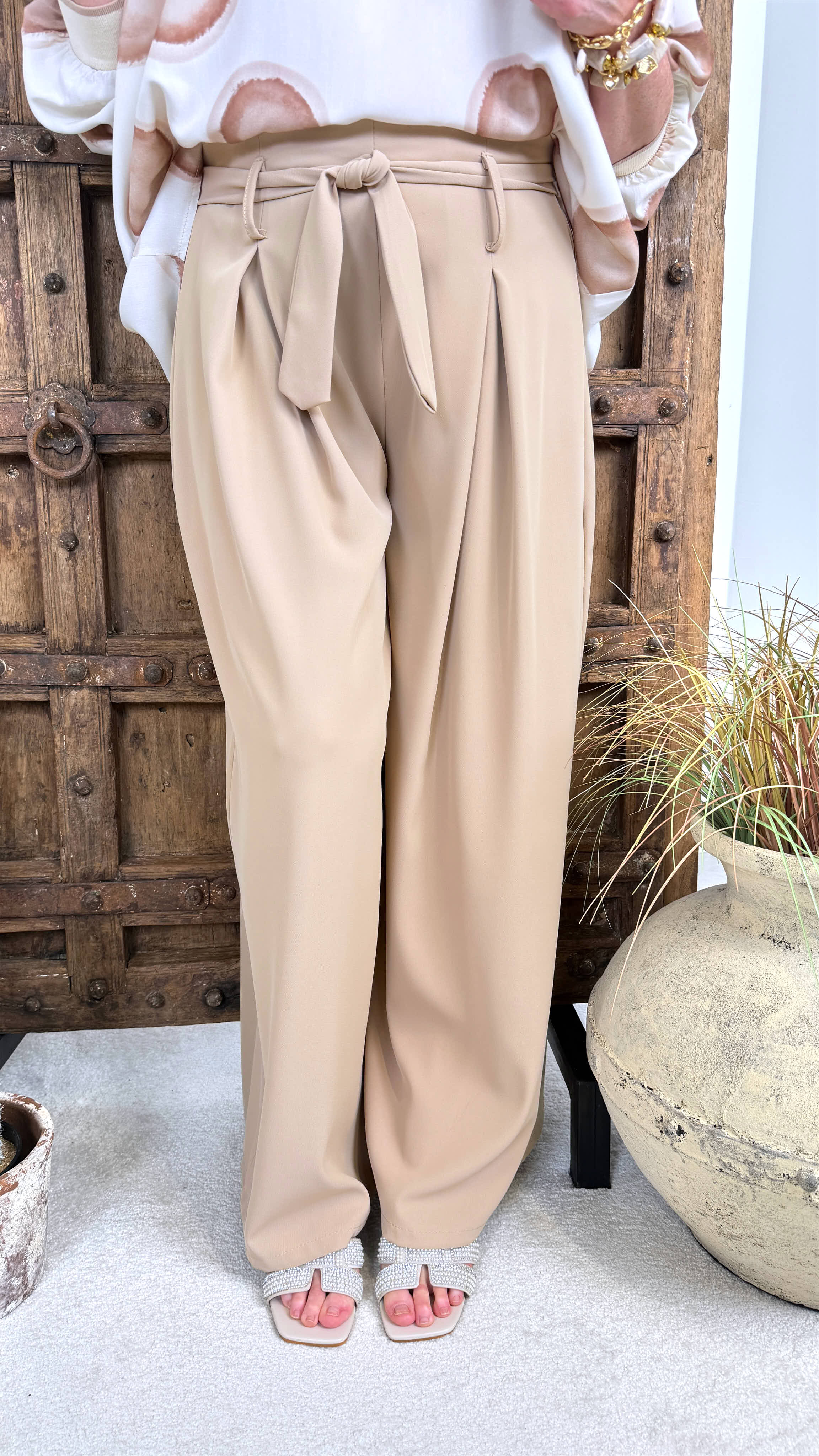 Weite Hose Milano Elegance *Camel-Hell*