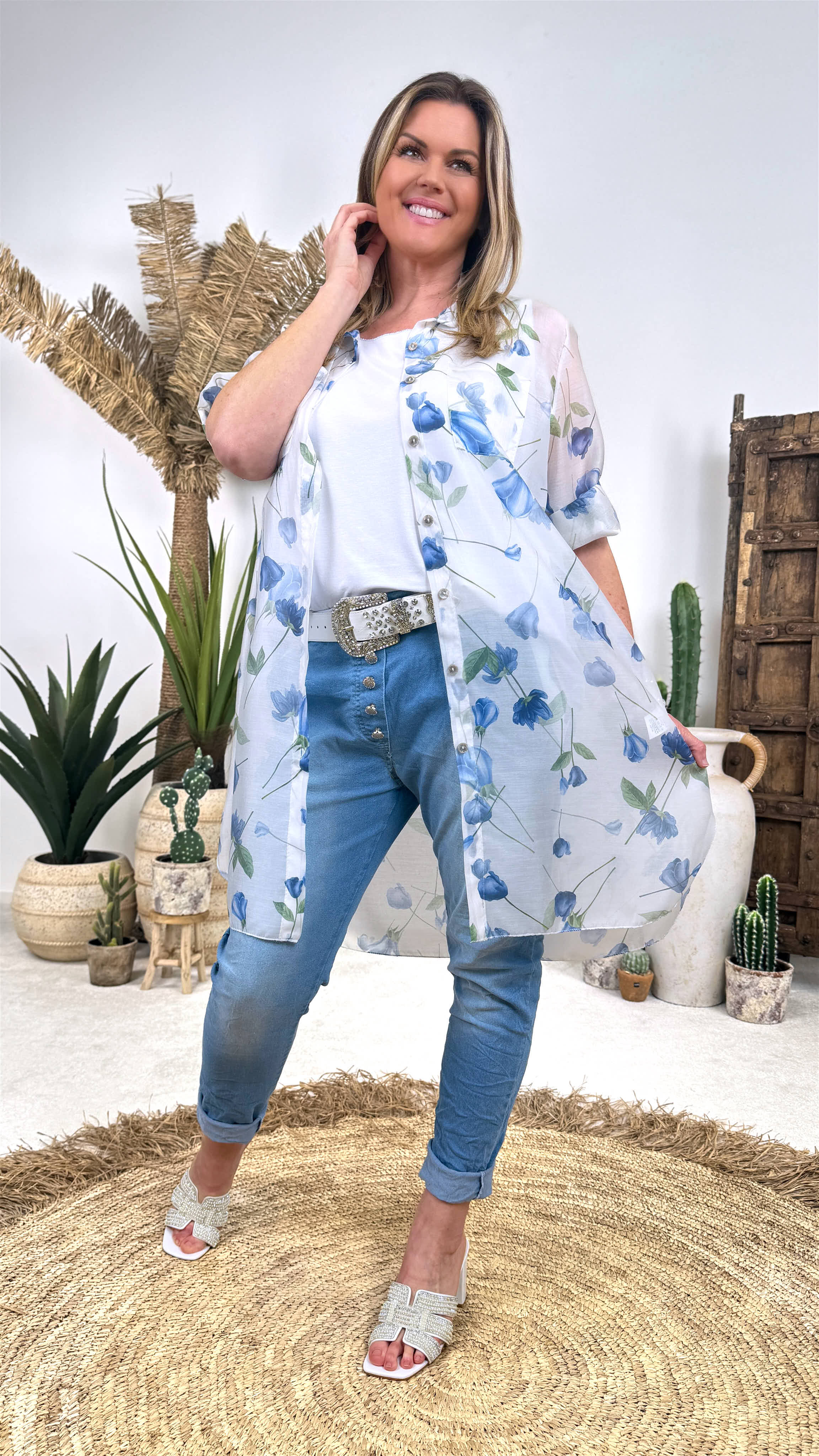 Long-Bluse Forest Harmony *Blau*