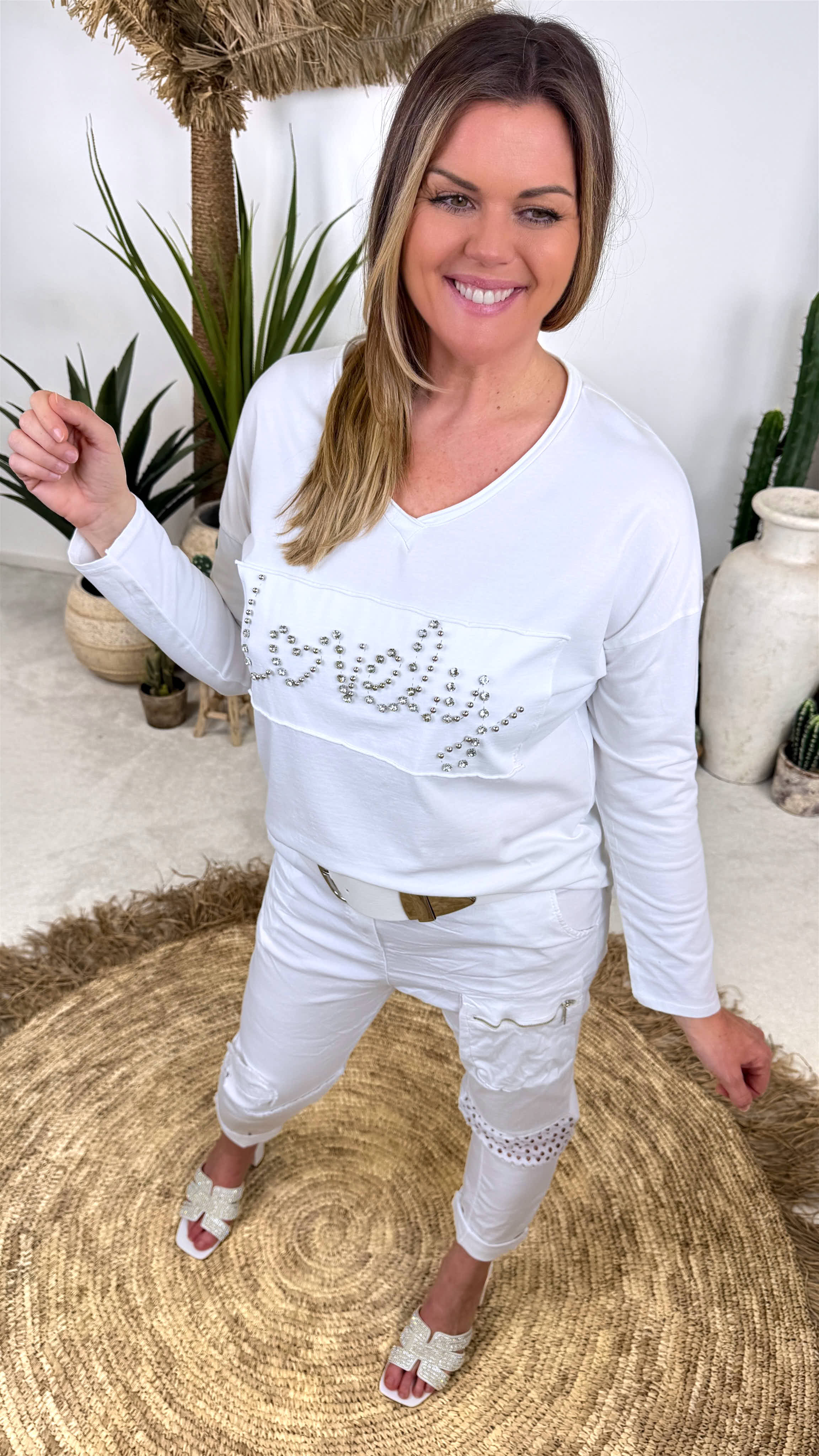 Langarmshirt Heart Message *Weiß*