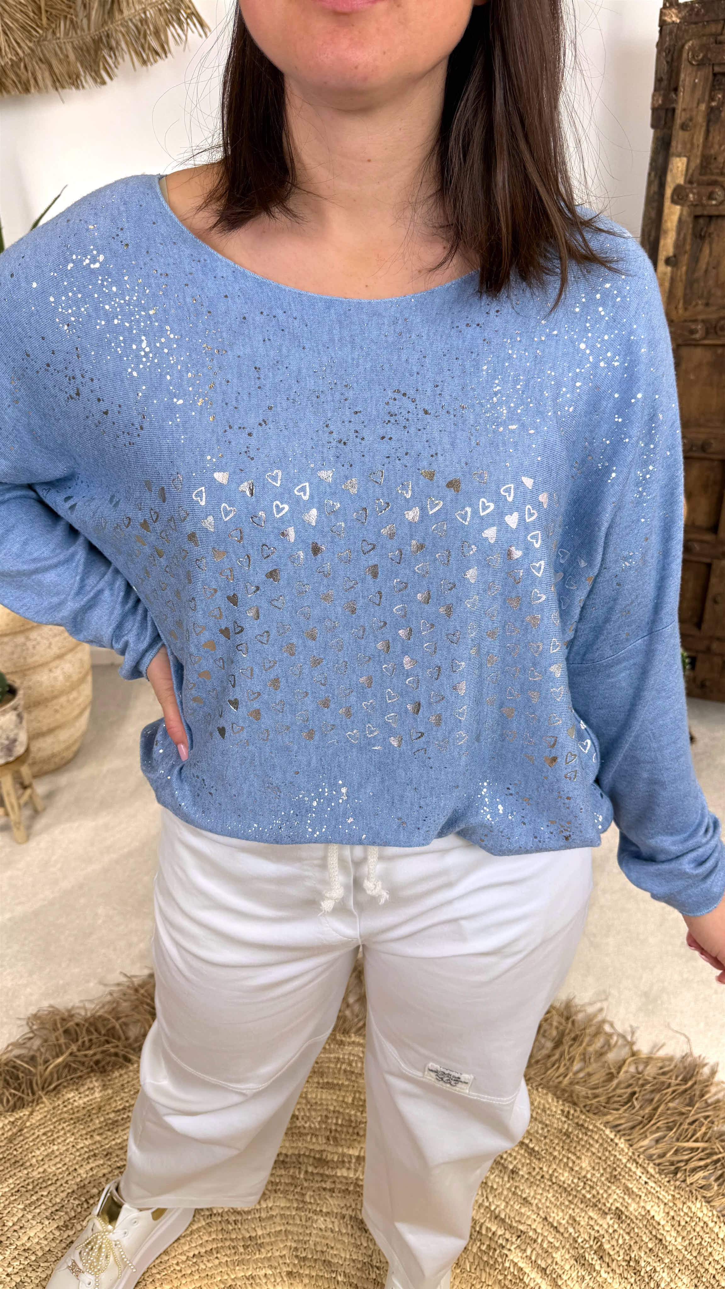 Langarmshirt Heartstorm *Blau*