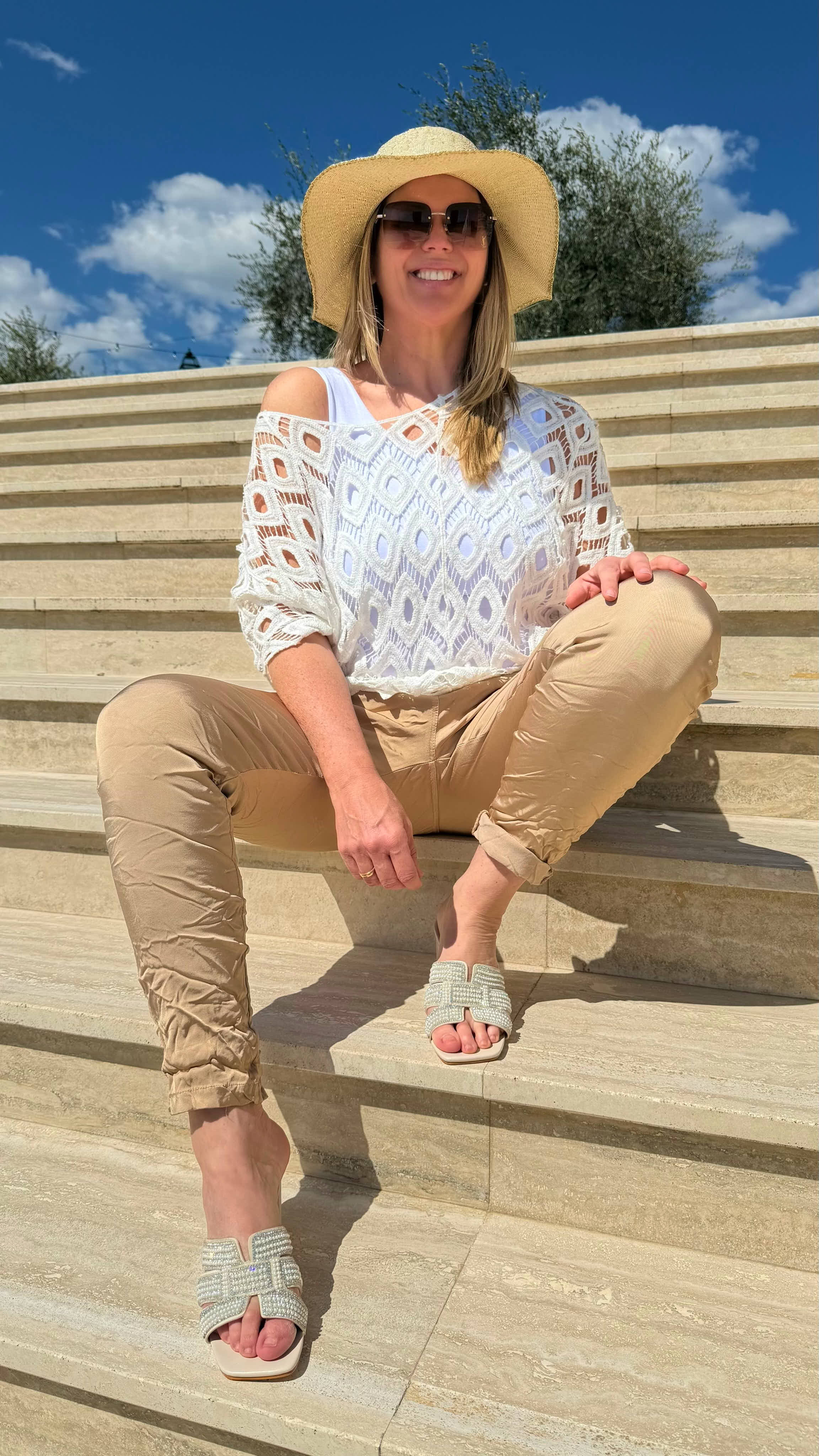 Häkelshirt Boho Net *Beige*