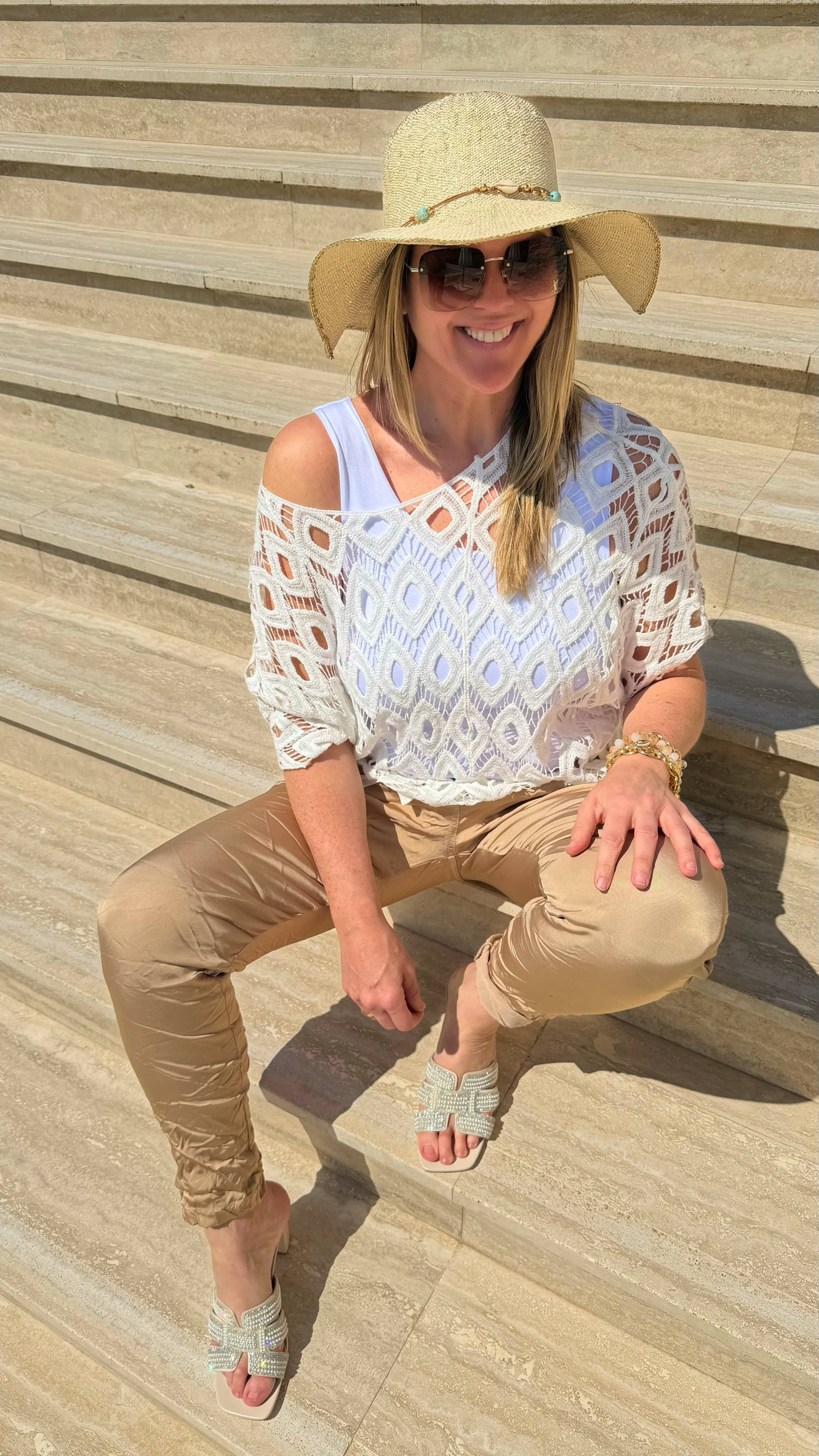 Häkelshirt Boho Net *Beige*